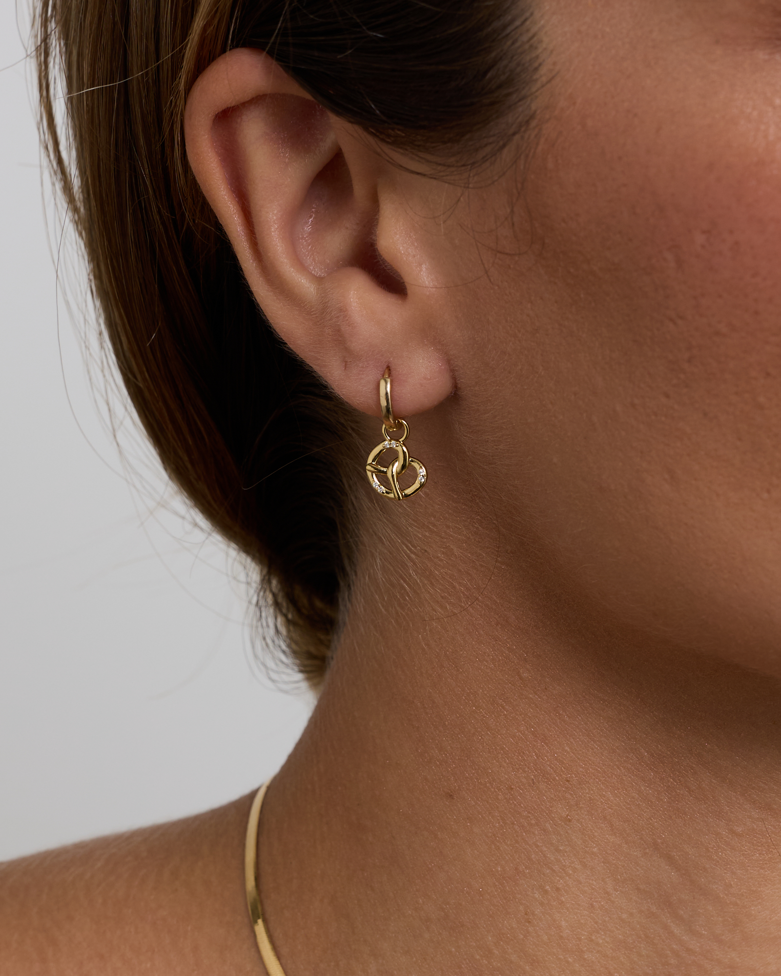 Pretzel Earring Charm in 18 Karat Yellow Gold Vermeil