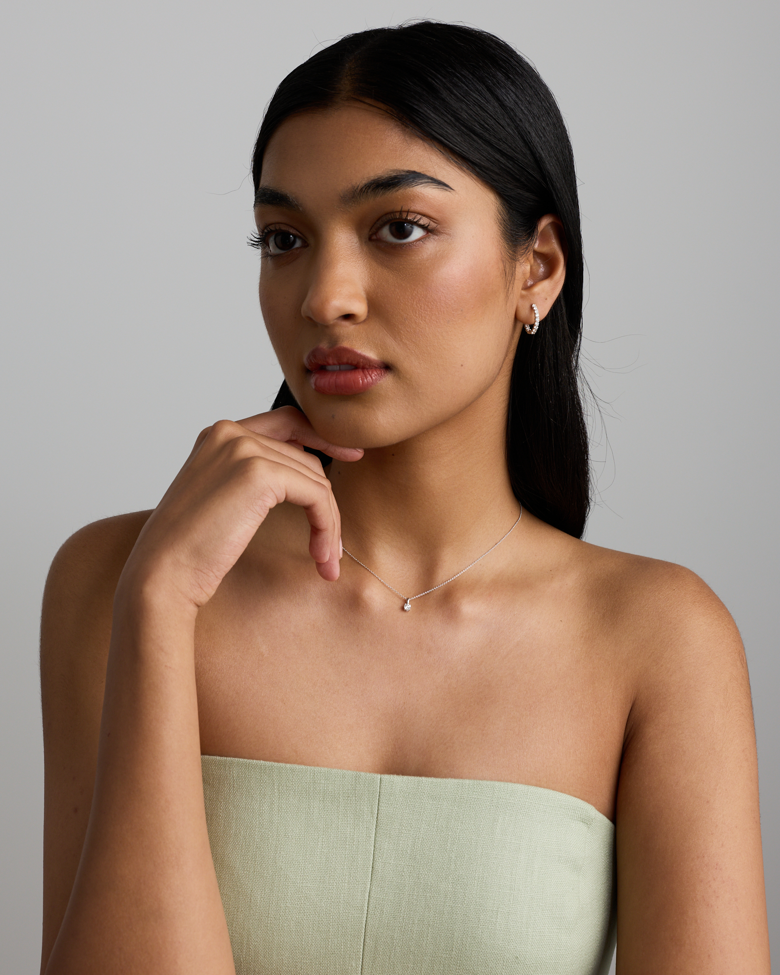 0.20 Carat TW Round Brilliant Laboratory-Grown Diamond Solitaire Pendant in Sterling Silver