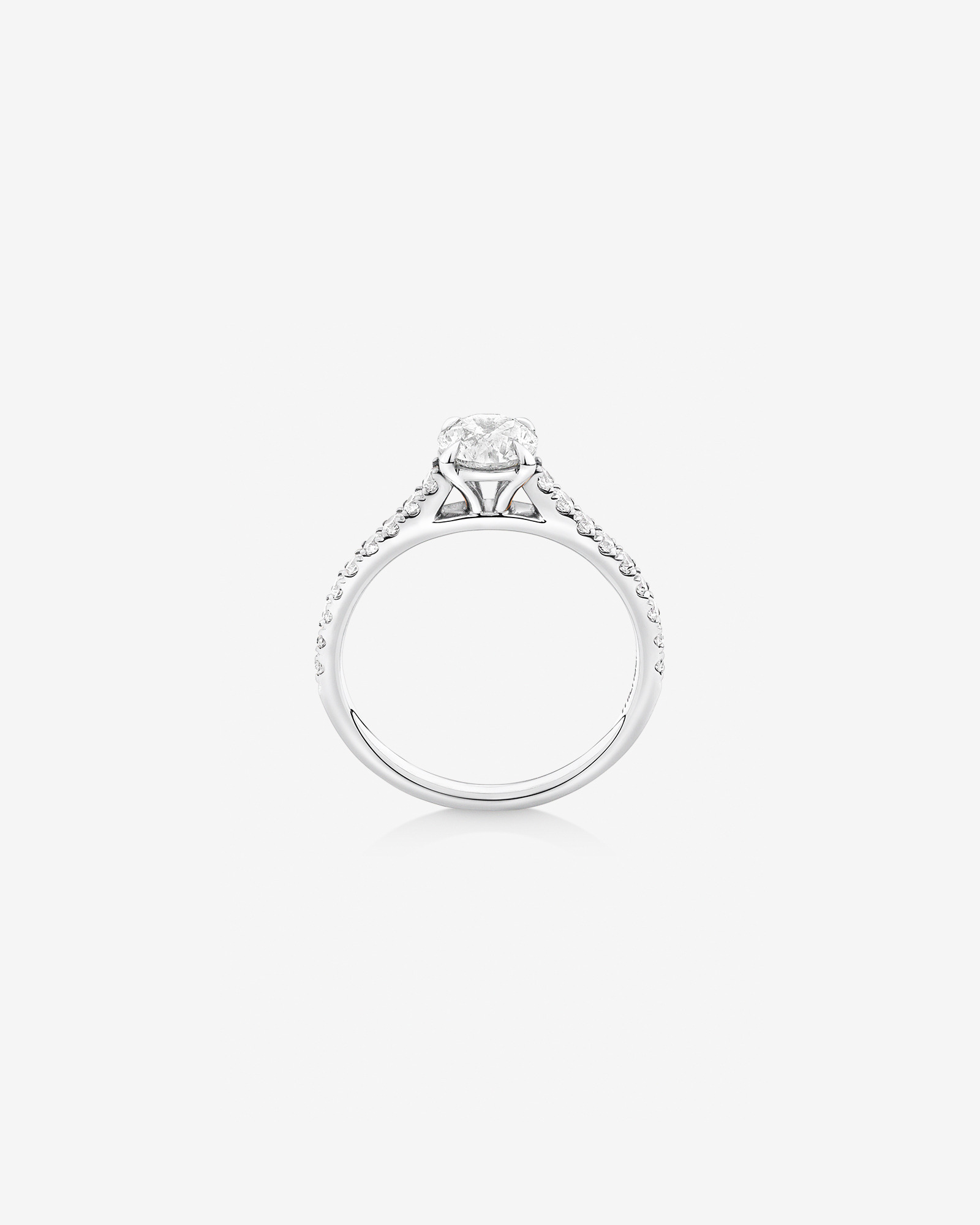Bague de fiançailles en or blanc 14 K avec diamants totalisant 1,25 ct