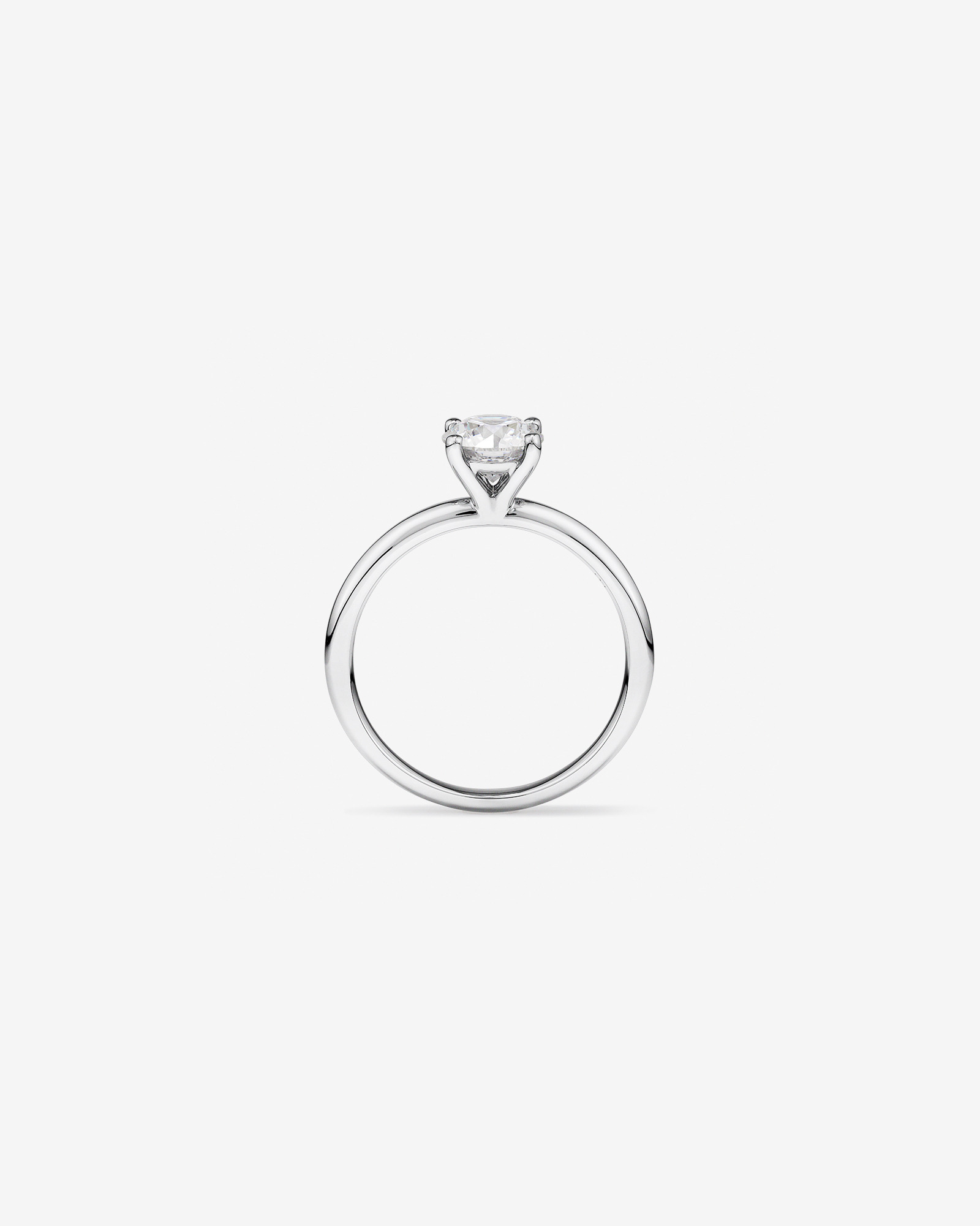1 Carat TW Round Brilliant Laboratory-Grown Diamond Solitaire Engagement Ring in 14kt White Gold