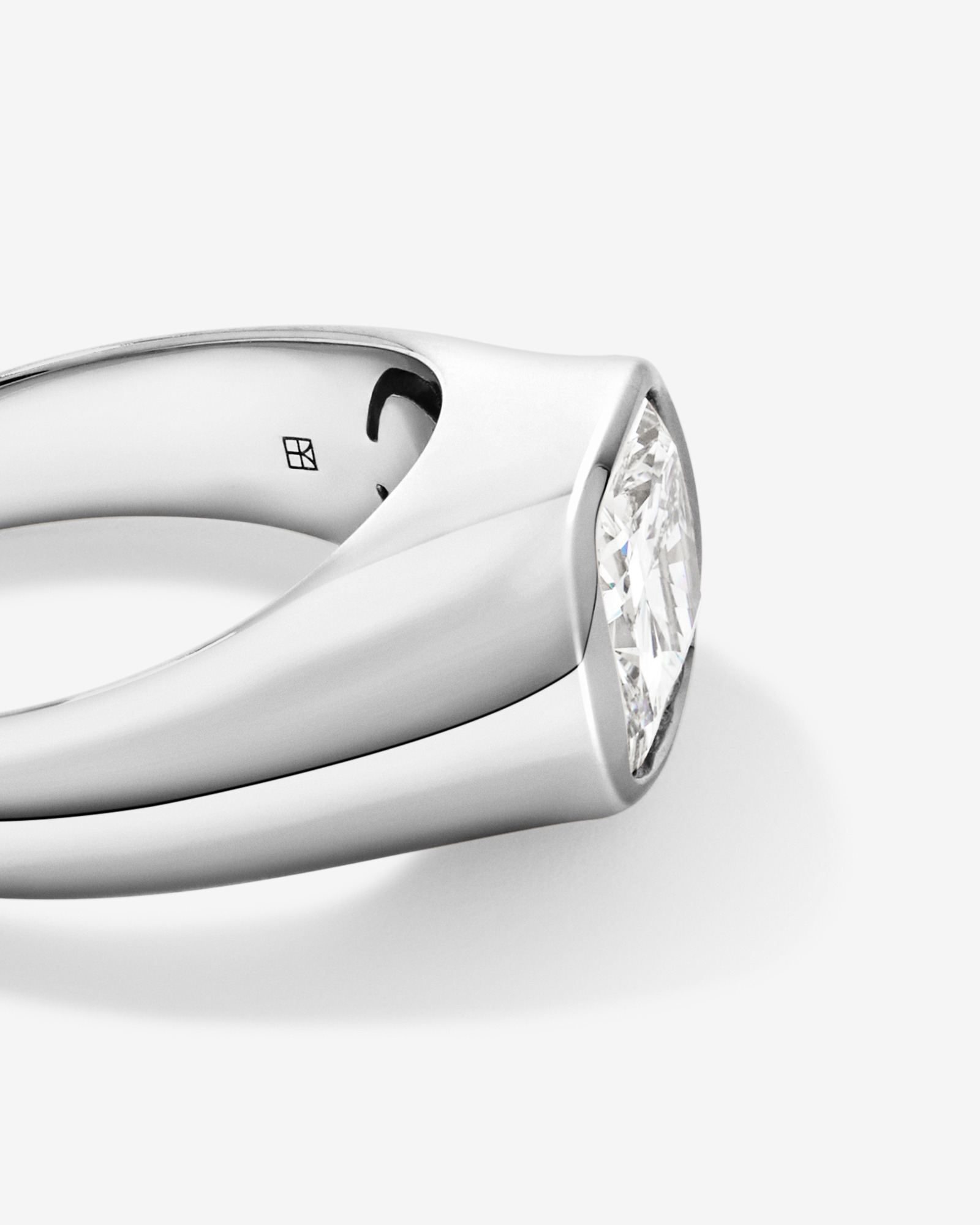 2.00TW Elongated Cushion Laboratory-Grown Diamond Ring 14kt White Gold