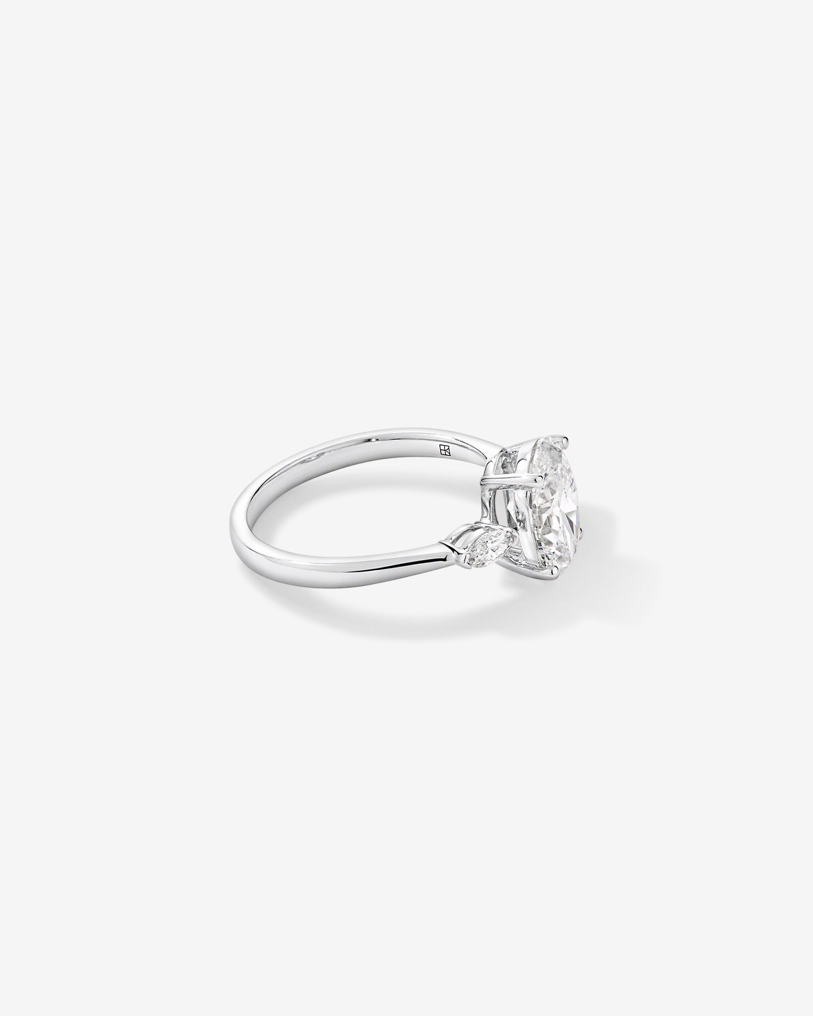 2.18 Carat TW Laboratory-Grown Diamond Oval and Marquise Three-Stone Ring 14kt Gold