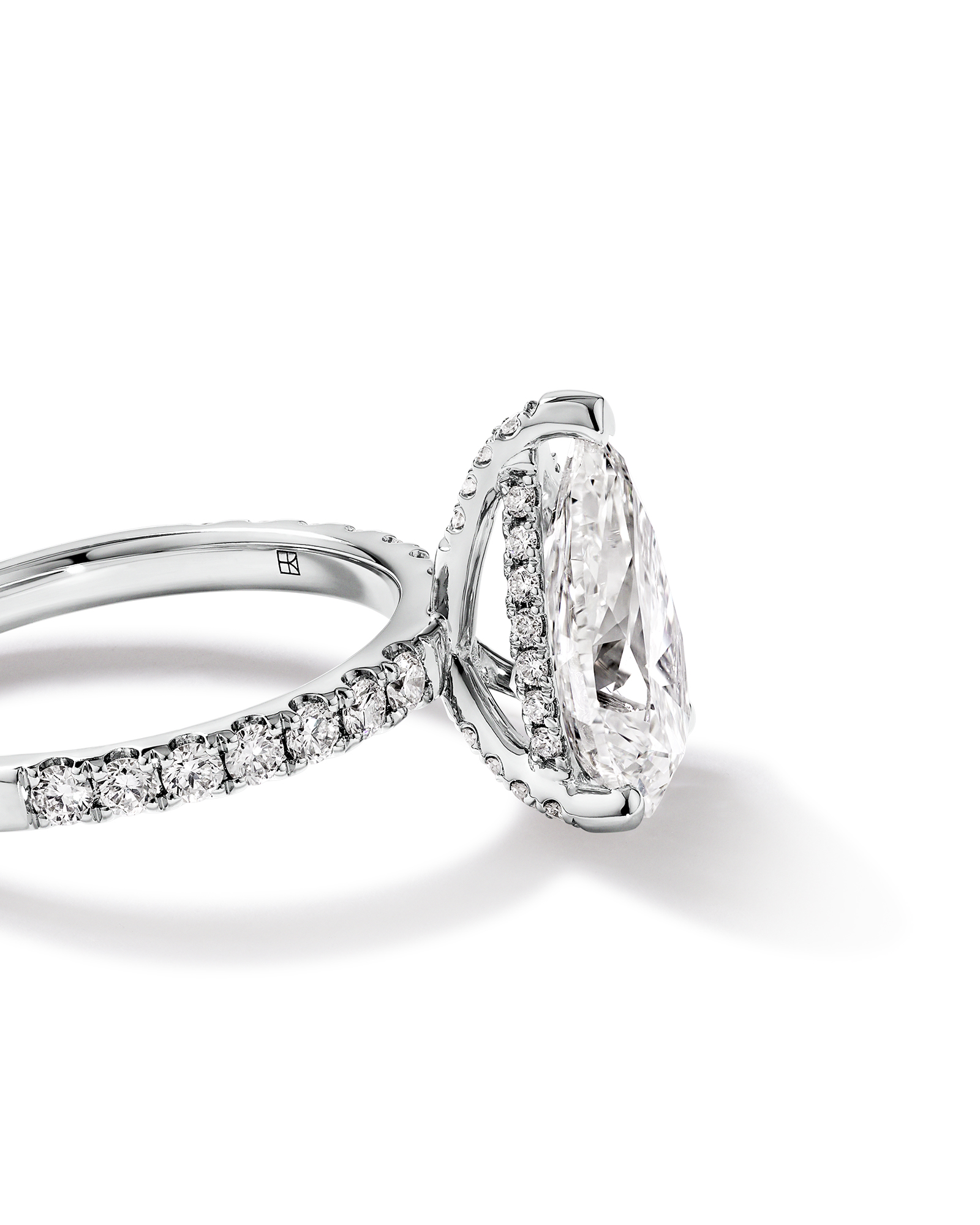 3.50 Carat TW Pear Cut Laboratory-Grown Diamond Engagement Ring in 18kt White Gold