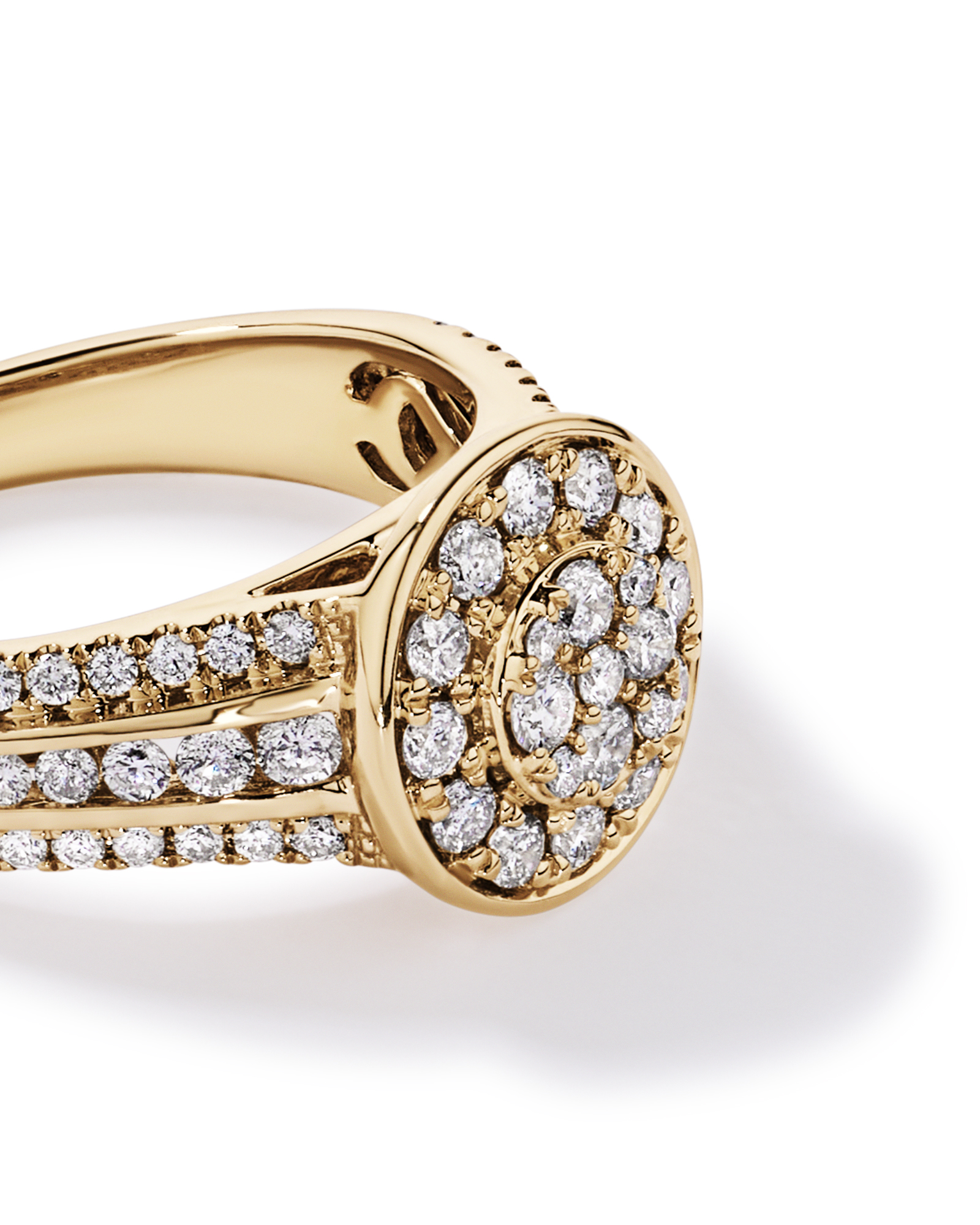 0.85 Carat TW Round Diamond Cluster Ring 10kt Yellow Gold