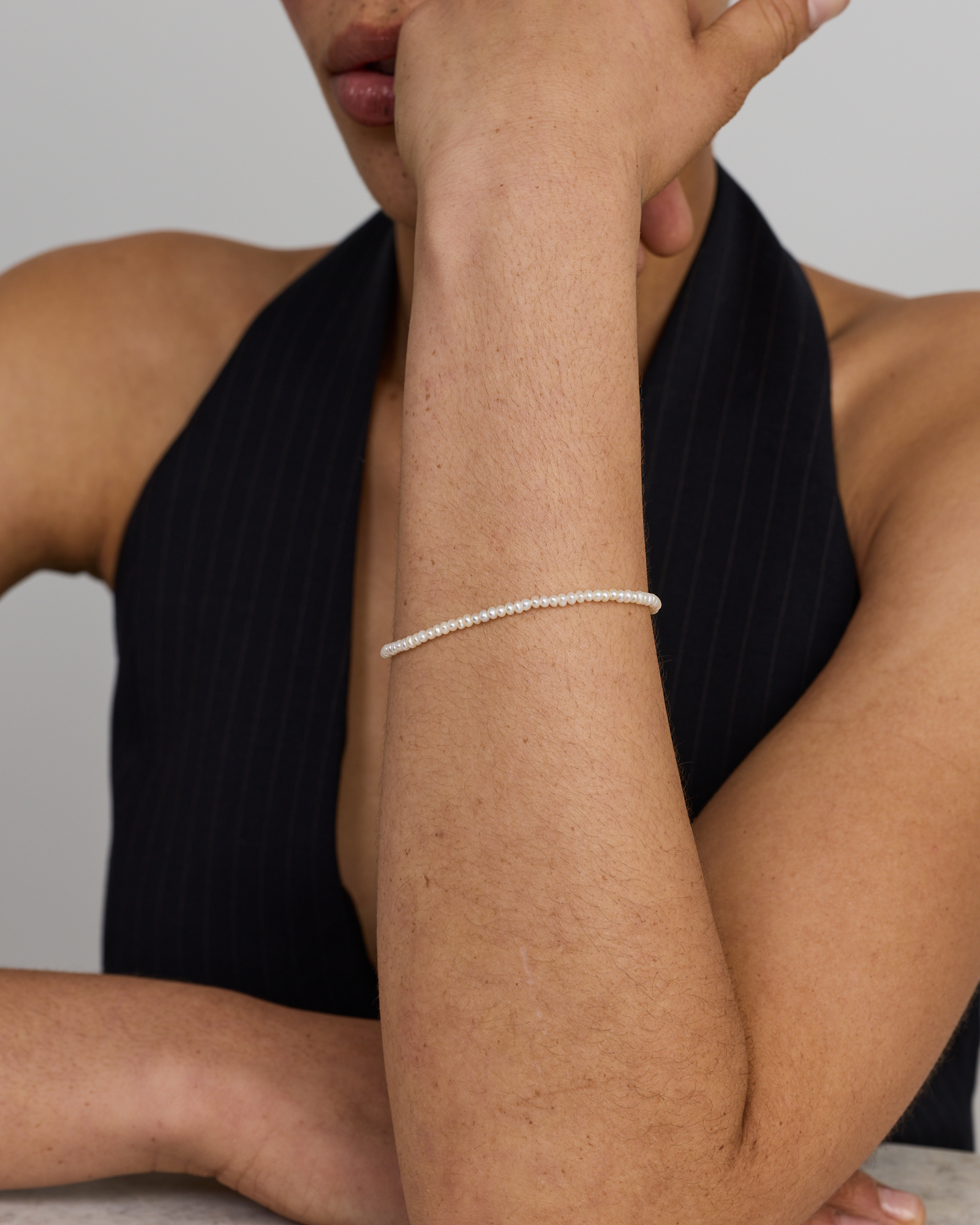 Micro Cultured Freshwater Pearl Bracelet in 10kt Yellow Gold