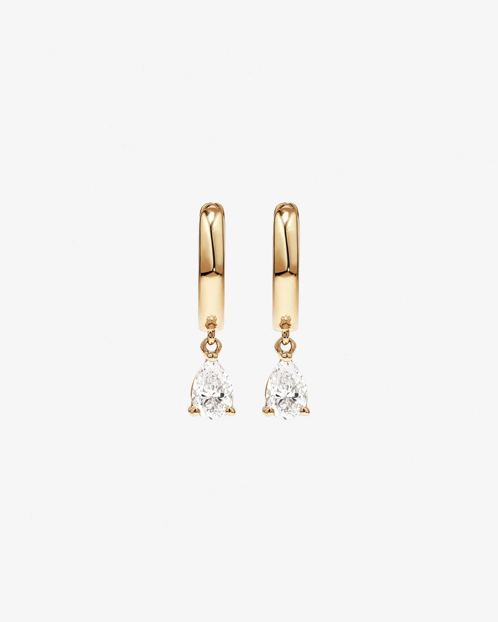 0.50 Carat TW Pear Cut Laboratory-Grown Diamond Drop Sleeper Earrings in 10kt Yellow Gold