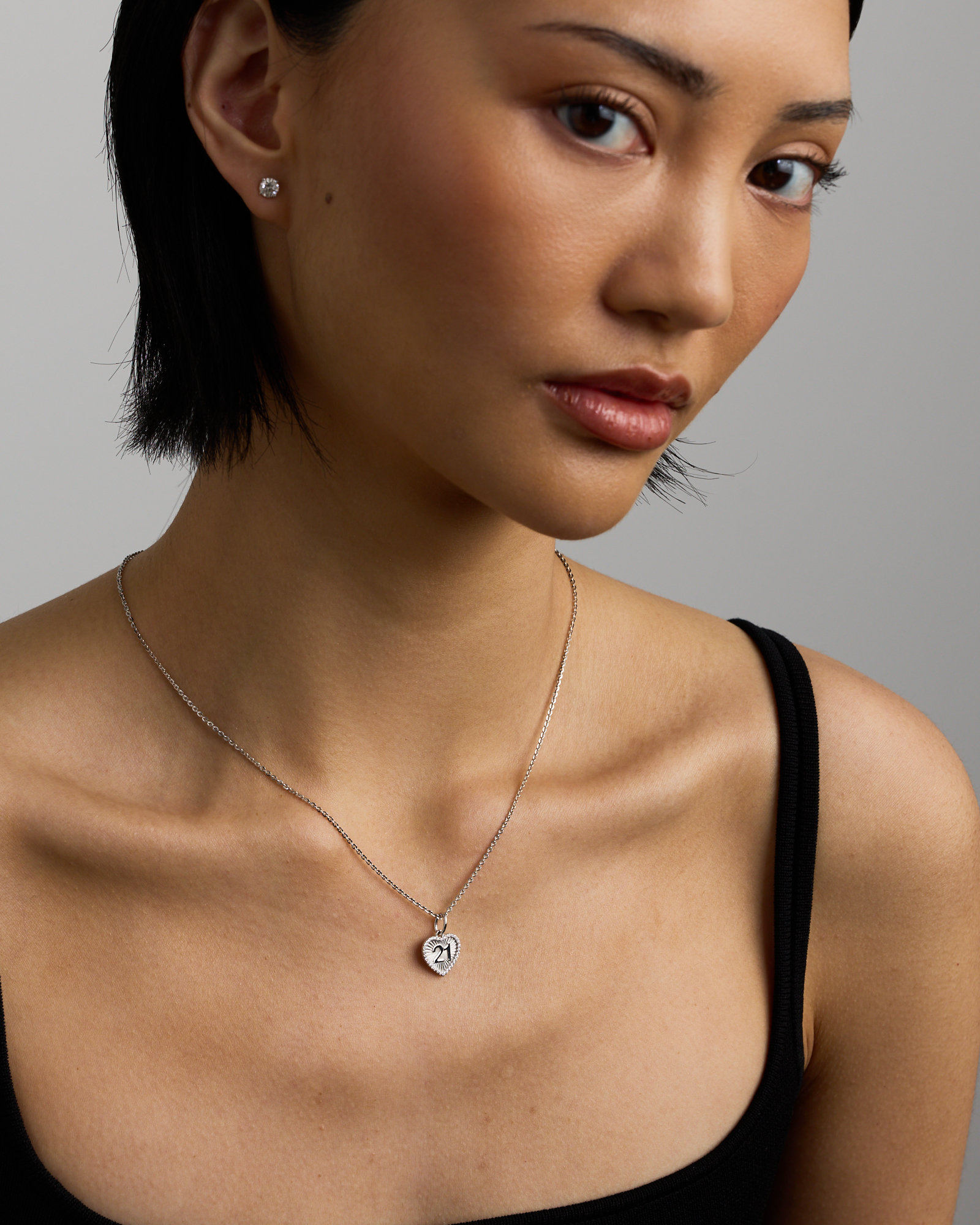 21 Sunray Heart Pendant with Cubic Zirconia in Sterling Silver21 Sunray Heart Pendant with Cubic Zirconia in Sterling Silver