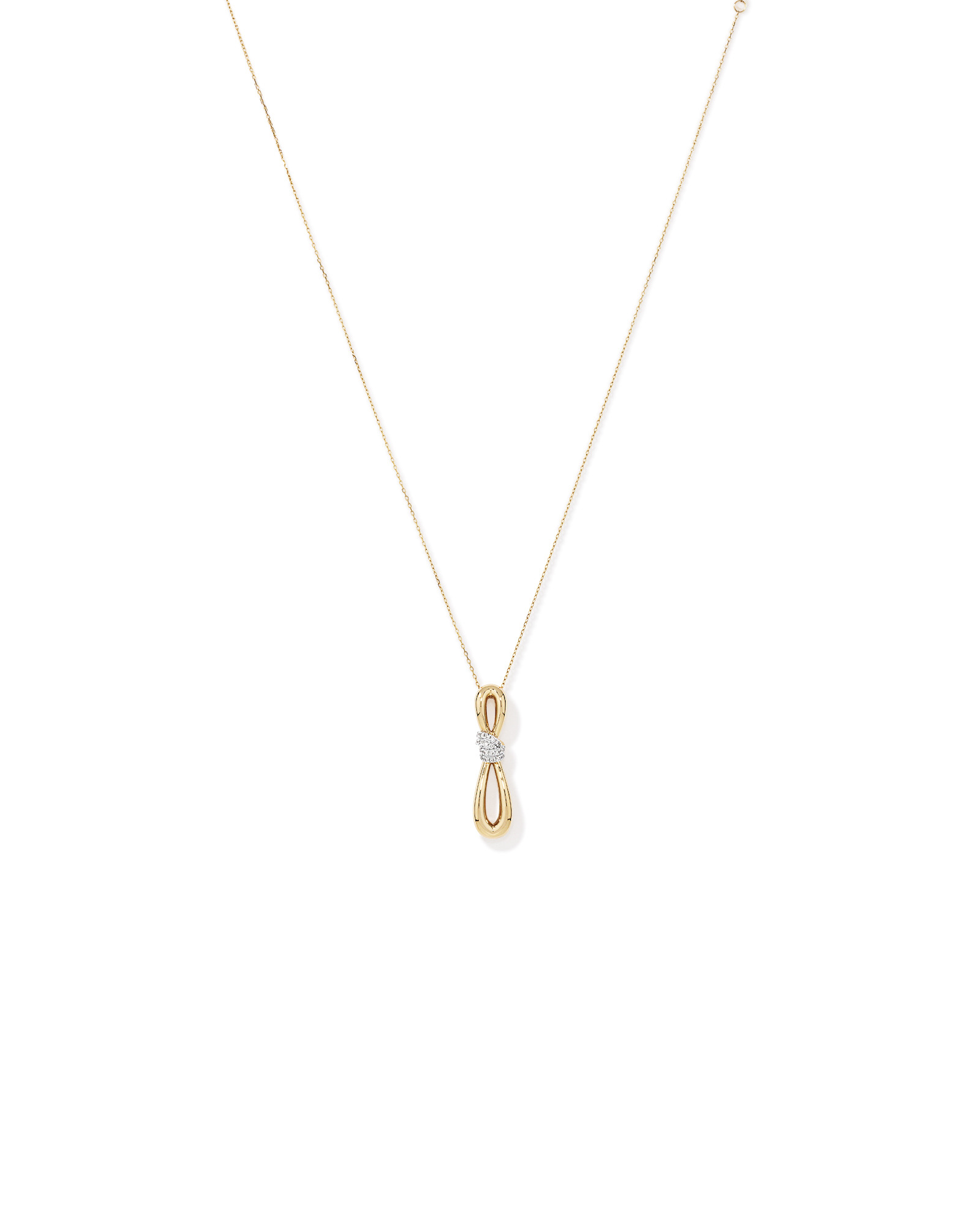 0.17 Carat TW Diamond Knot Pendant in 10kt Yellow Gold