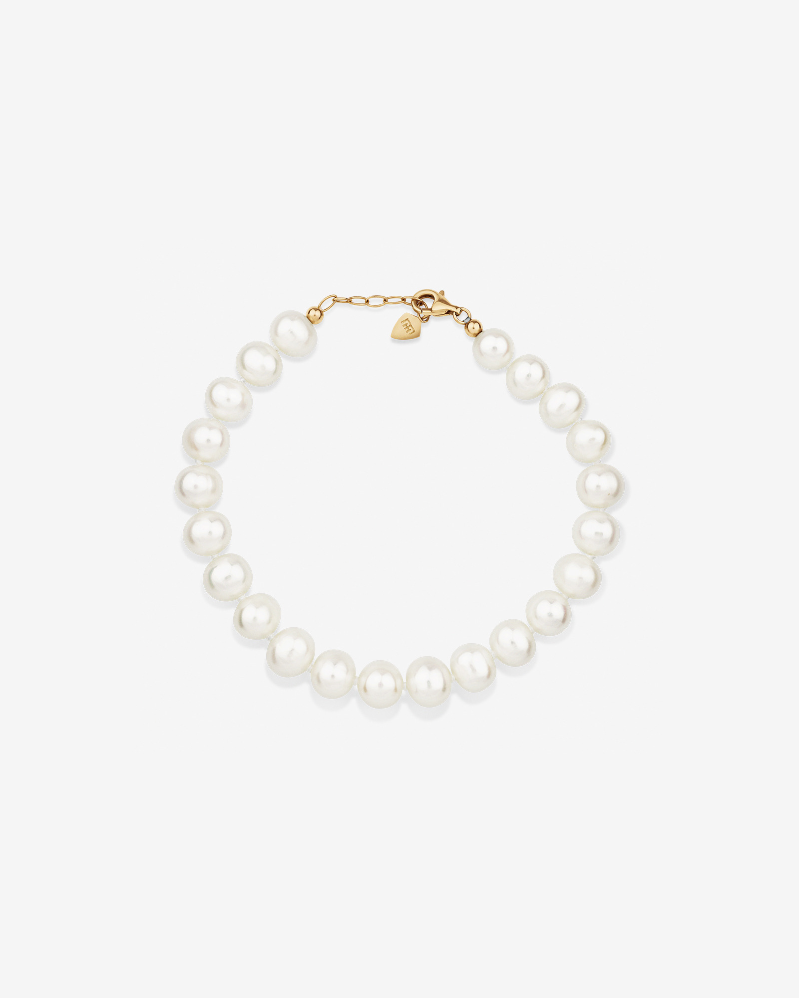 Bracelet en or jaune 10 K avec perle d'eau douce de culture