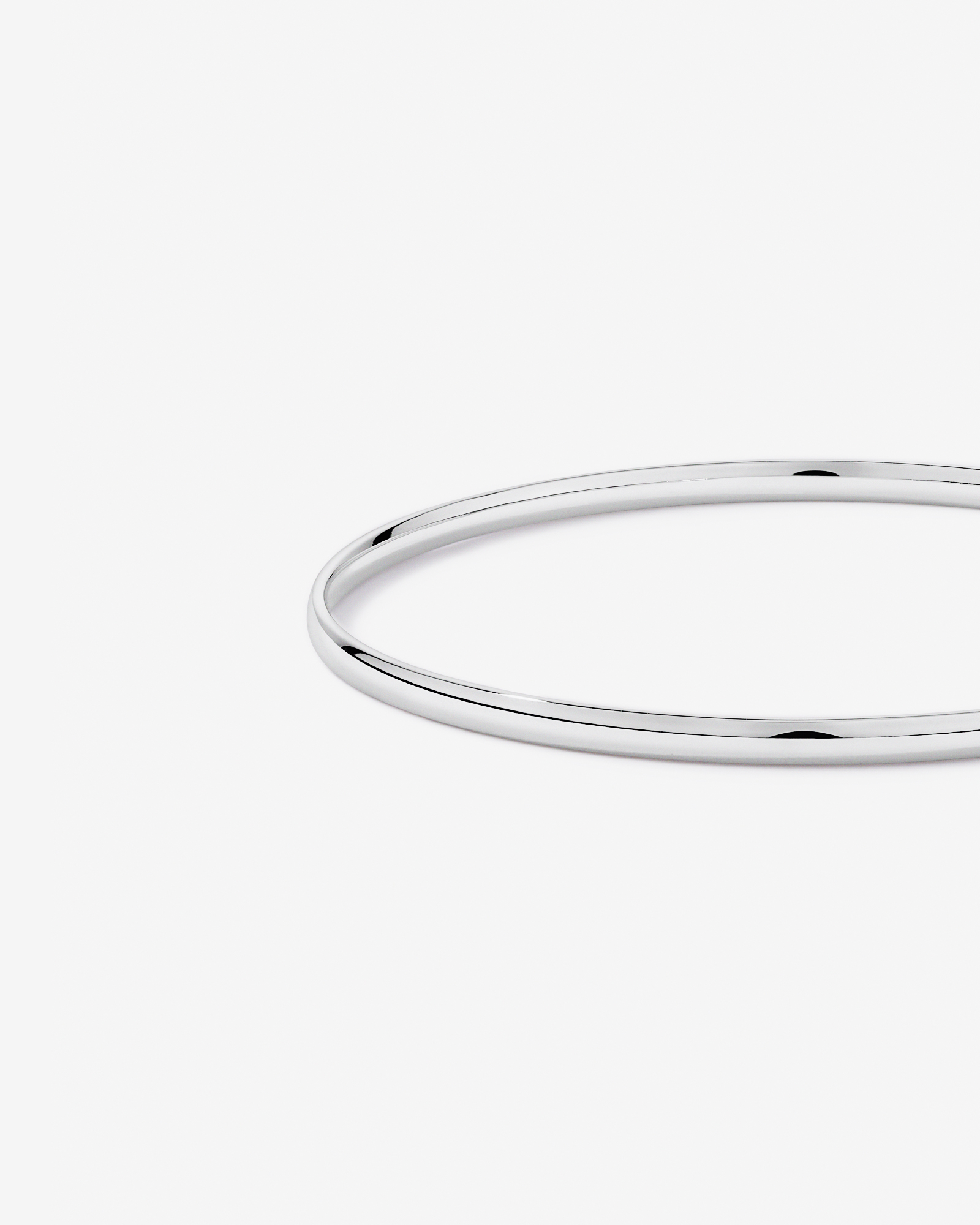 65mm (2.56") 3mm Width Solid Round Bangle in Sterling Silver