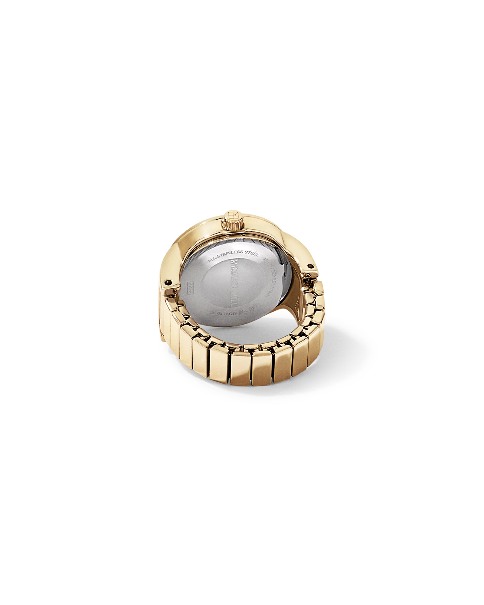 Mother of Pearl Watch Ring in Gold Tone Stainless Steel