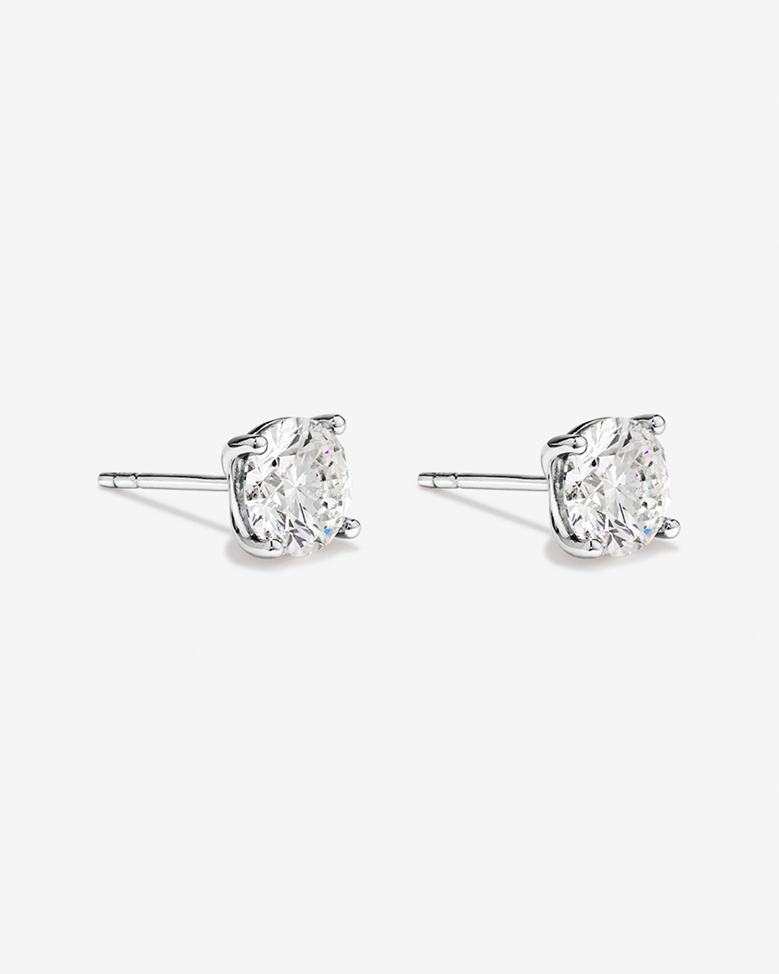 1.00 Carat TW Canadian Diamond Solitaire Stud Earrings in 18kt White Gold