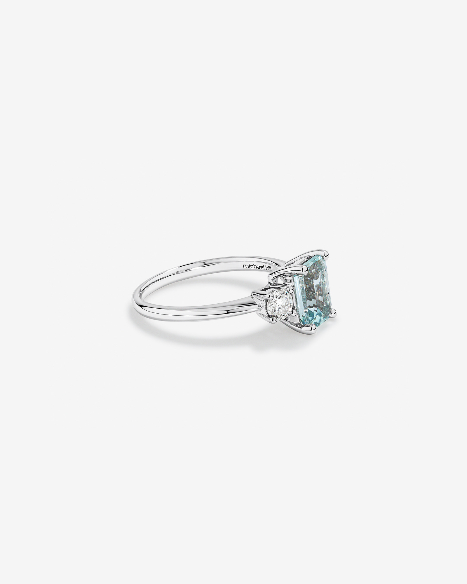 Ring with Aquamarine & 0.40 Carat TW of Diamonds in 10kt White Gold