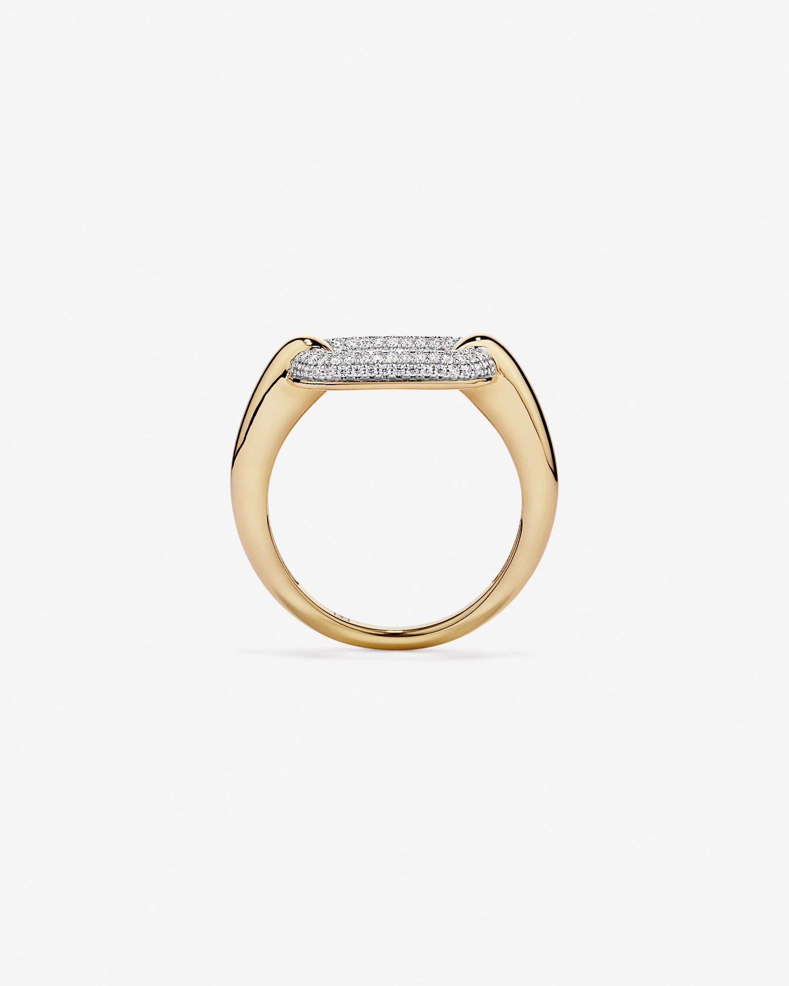 Anneau Luxe Links avec zirconie cubique en Vermeil 18 kt
