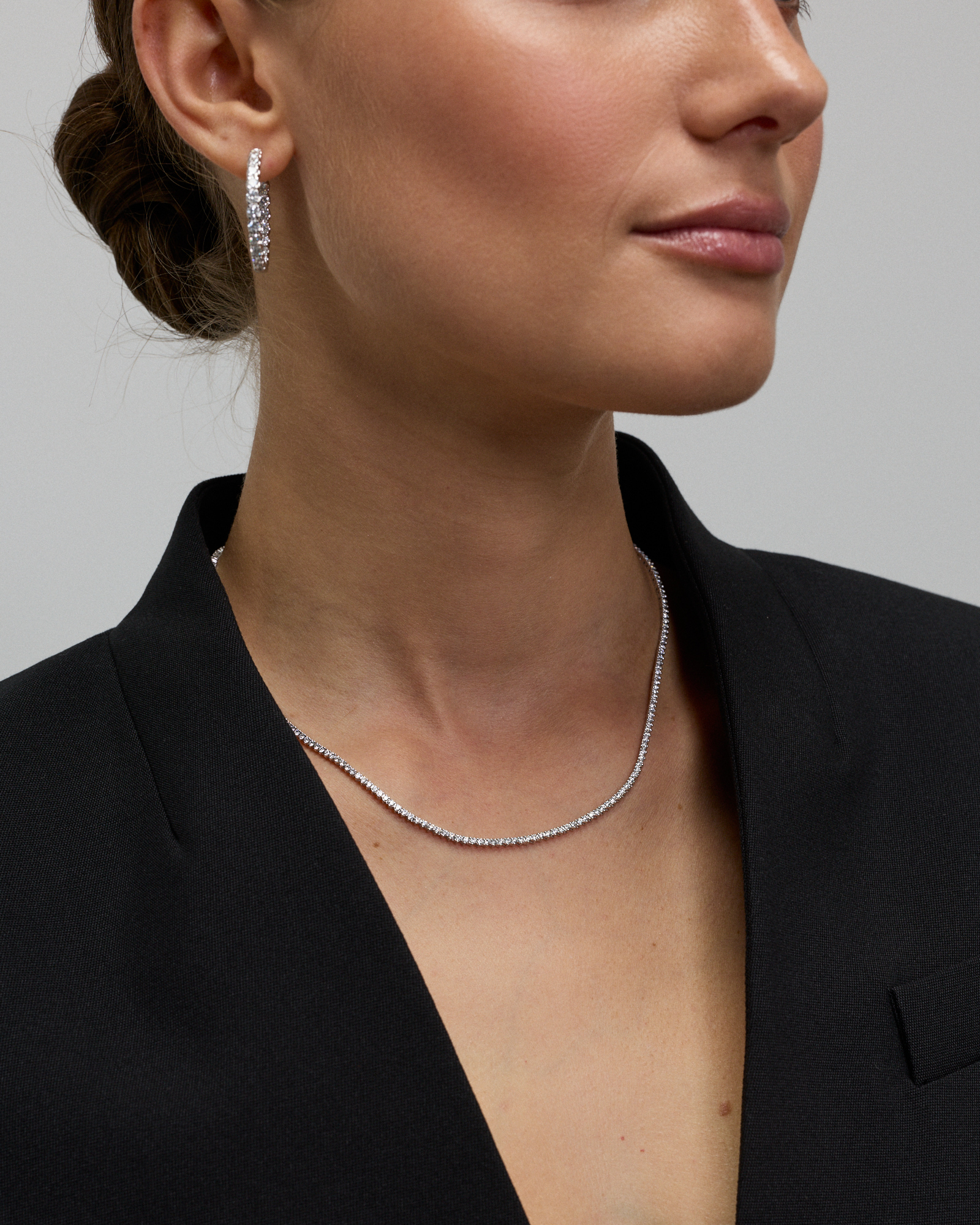 3.00TW Lab Diamond Tennis Necklace in Silver