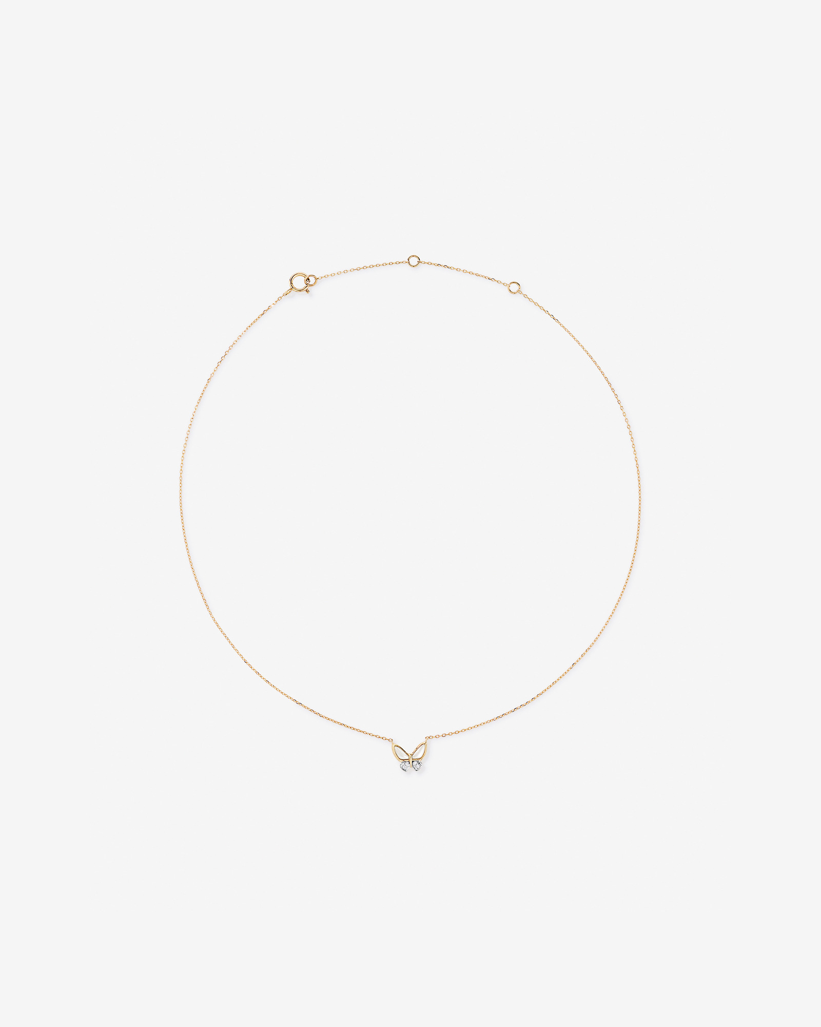 Children's Mother of Pearl Butterfly Pendant with Chain in 10kt Yellow Gold