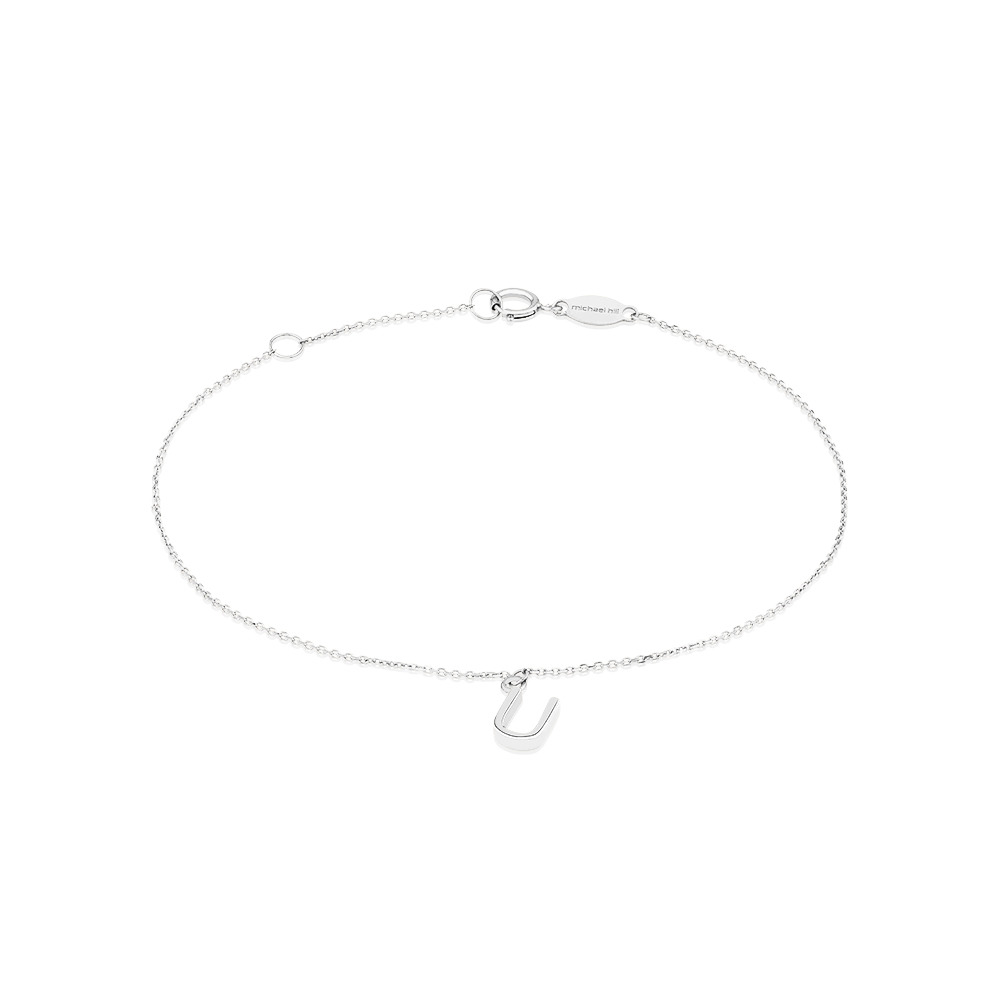 Bracelet à initiale « U » en argent