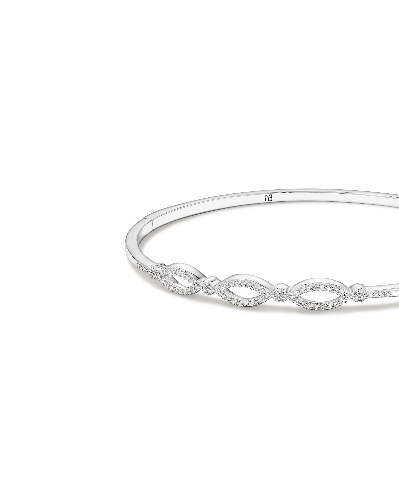 Bracelet Jonc Triple Marquise Ouverte En Oxyde De Zirconium Et Argent Sterling