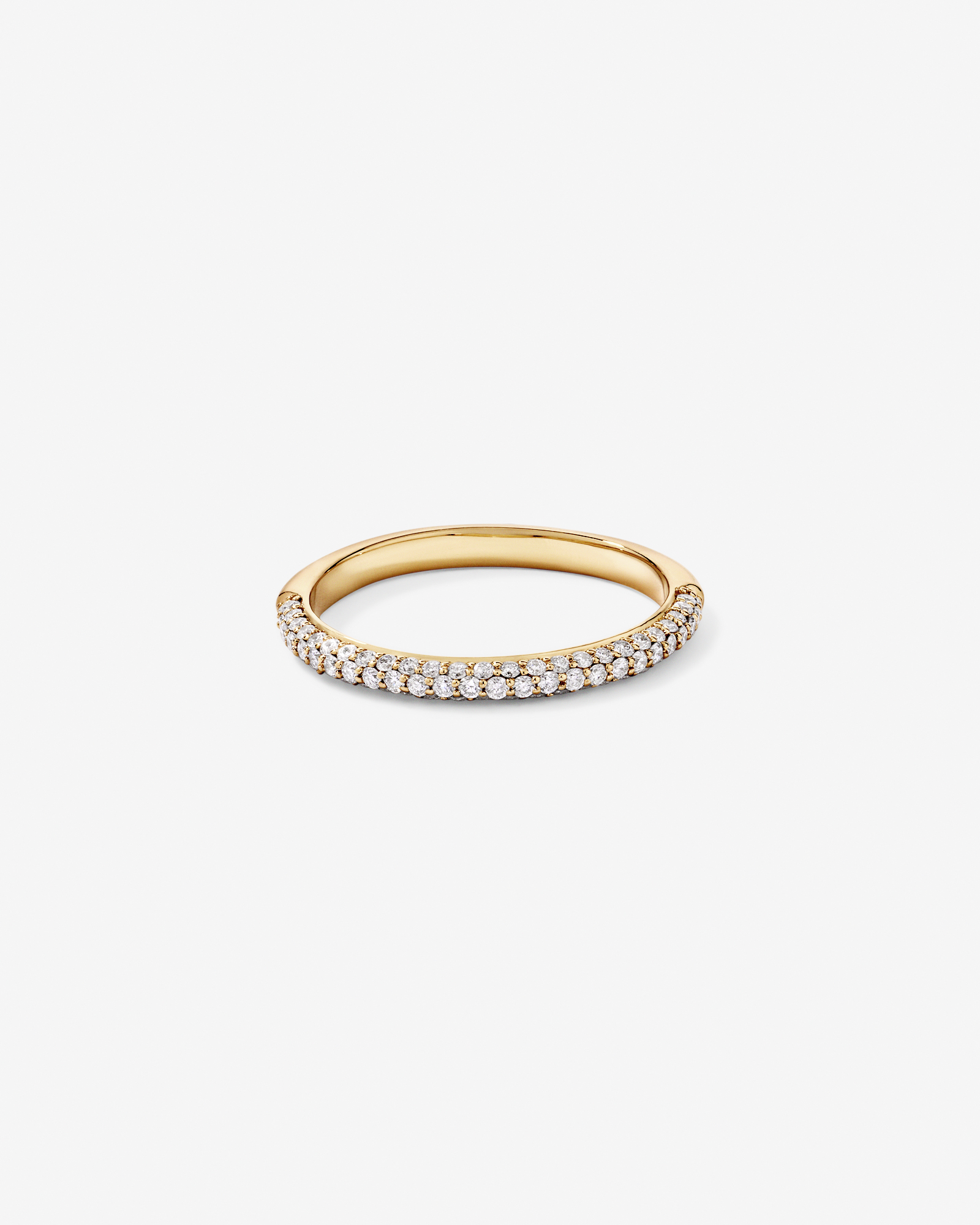 0.40TW Round Brilliant Pavé Diamond Wedding Band 14kt Yellow Gold