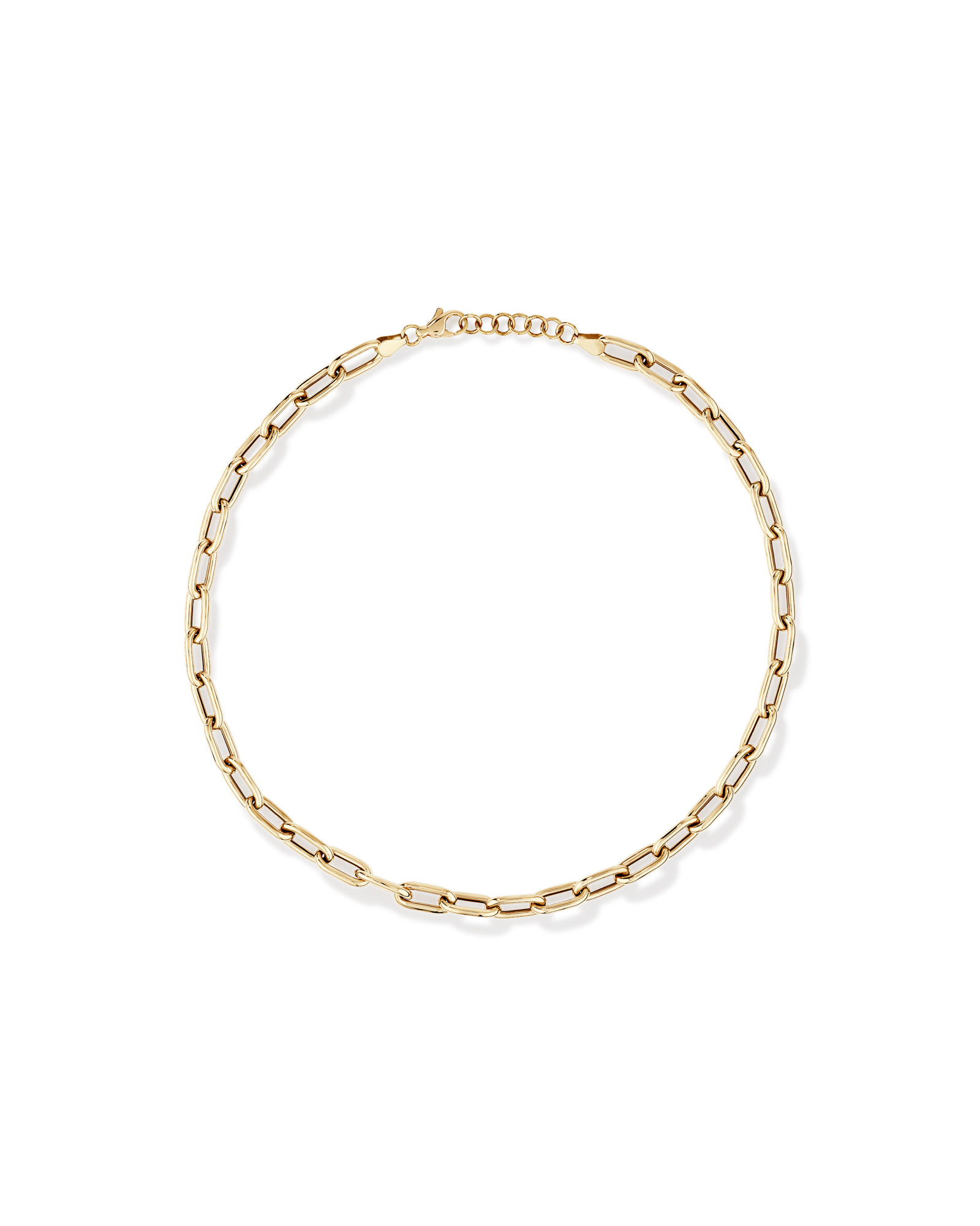 42.5cm Hollow Oval Paperclip Chain in 10kt Yellow Gold