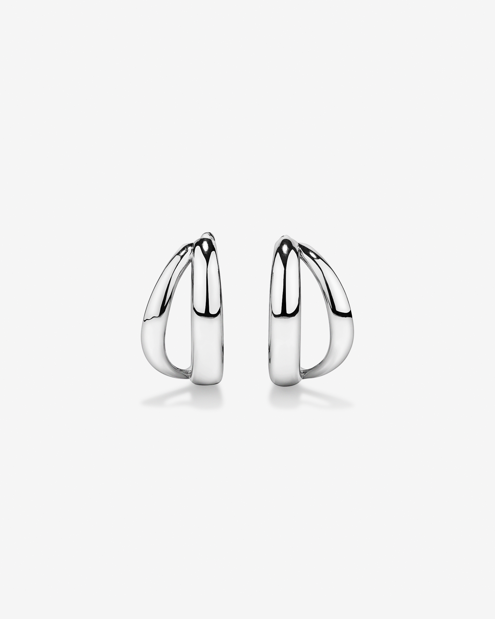 Split Huggie Earrings in Sterling Silver