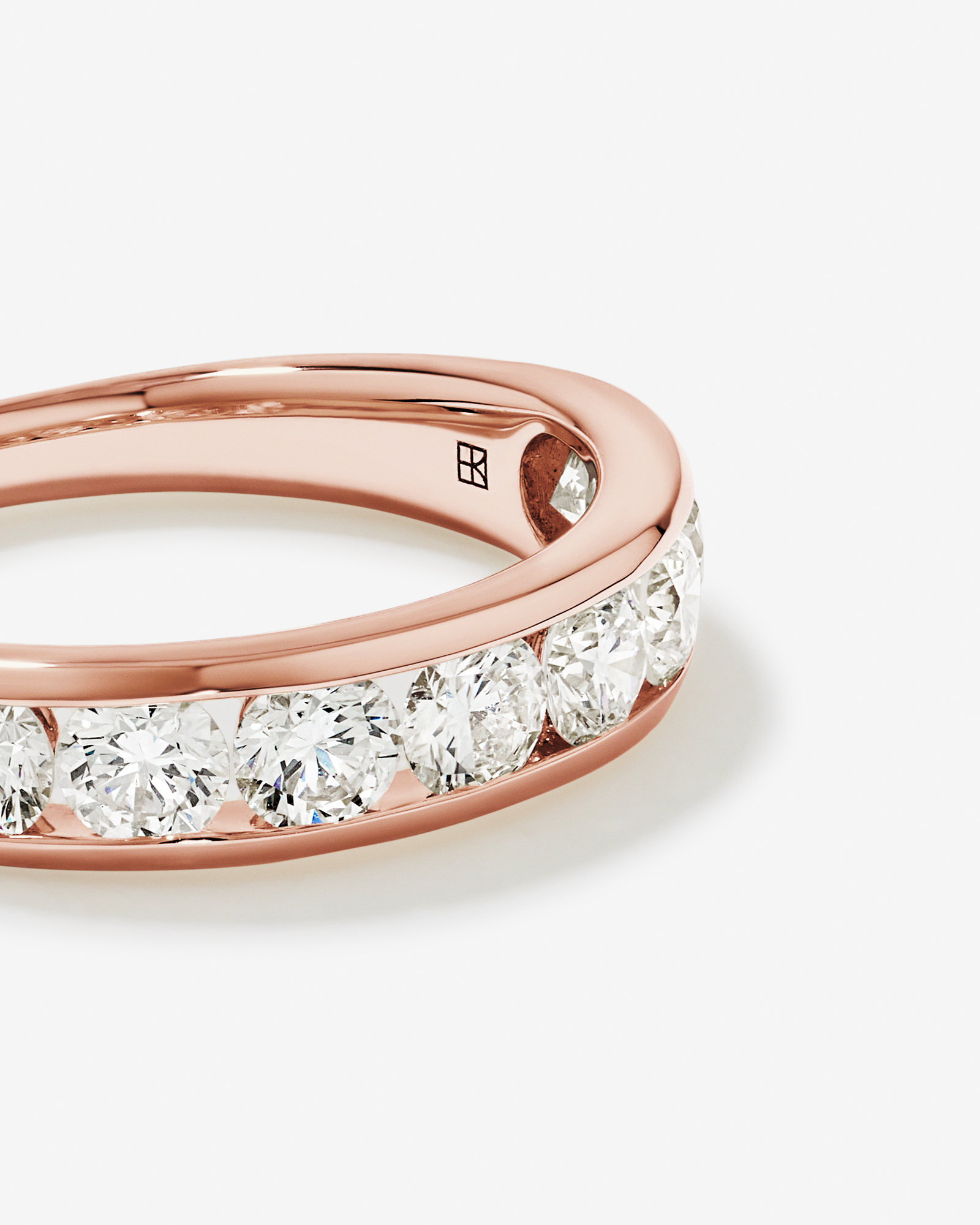1.50 Carat TW Round Brilliant Laboratory-Grown Diamond Channel Set Wedding Ring 10kt Rose Gold