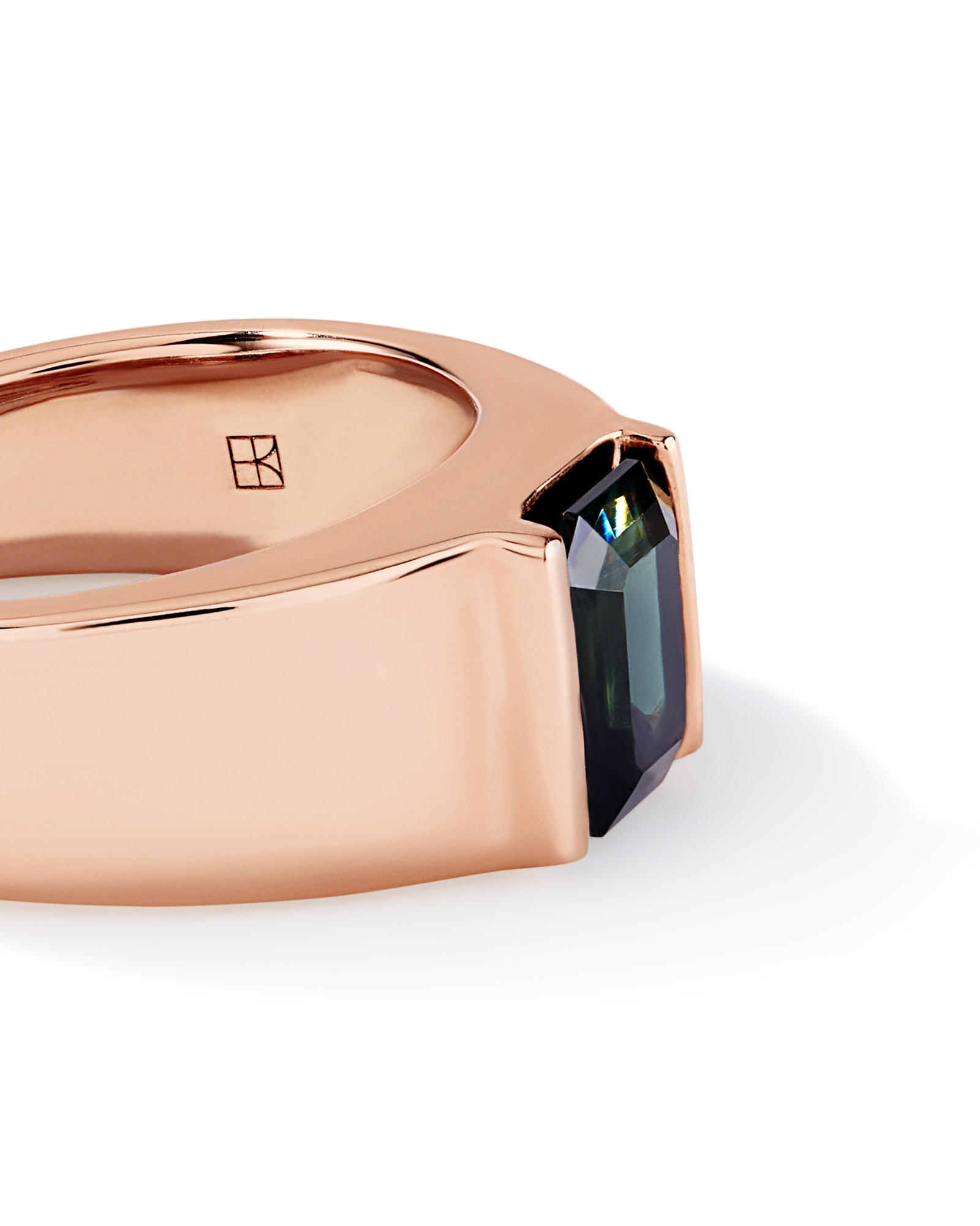 Australian Parti Sapphire Wide-Band Ring 10kt Rose Gold