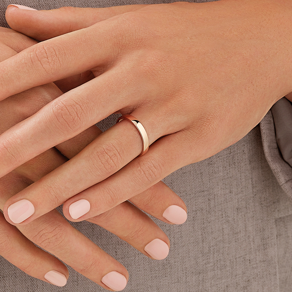 Alliance demi-jonc en or rose 10 K de 3 mm