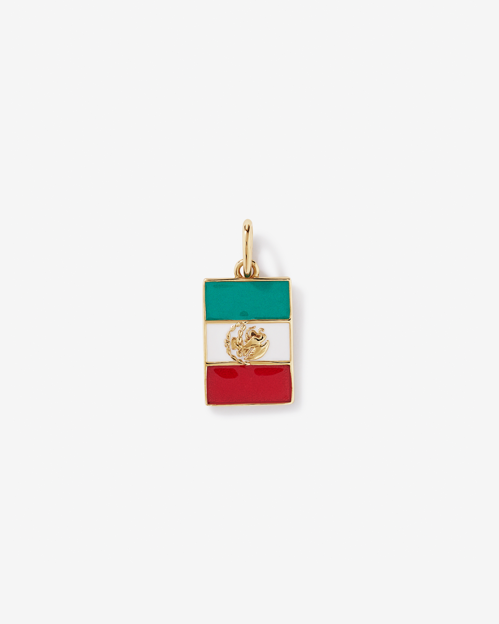 Mexico Flag Pendant in 18Kt Vermeil