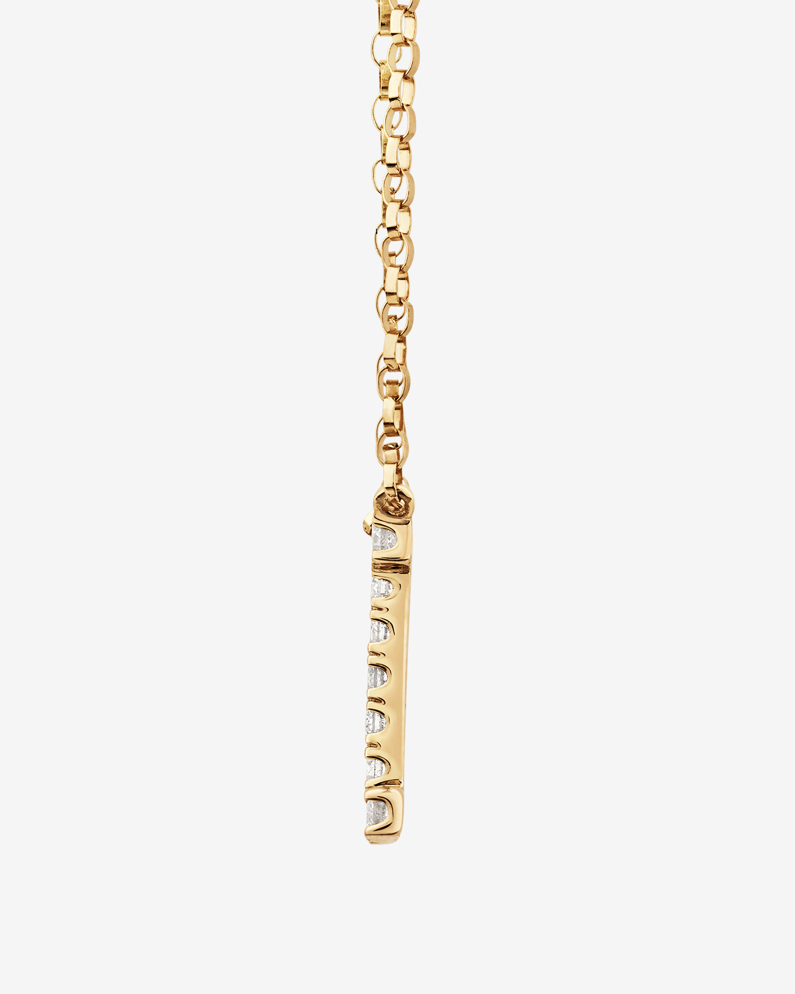 "I" Initial Necklace with 0.10 Carat TW of Diamonds in 10kt Yellow Gold