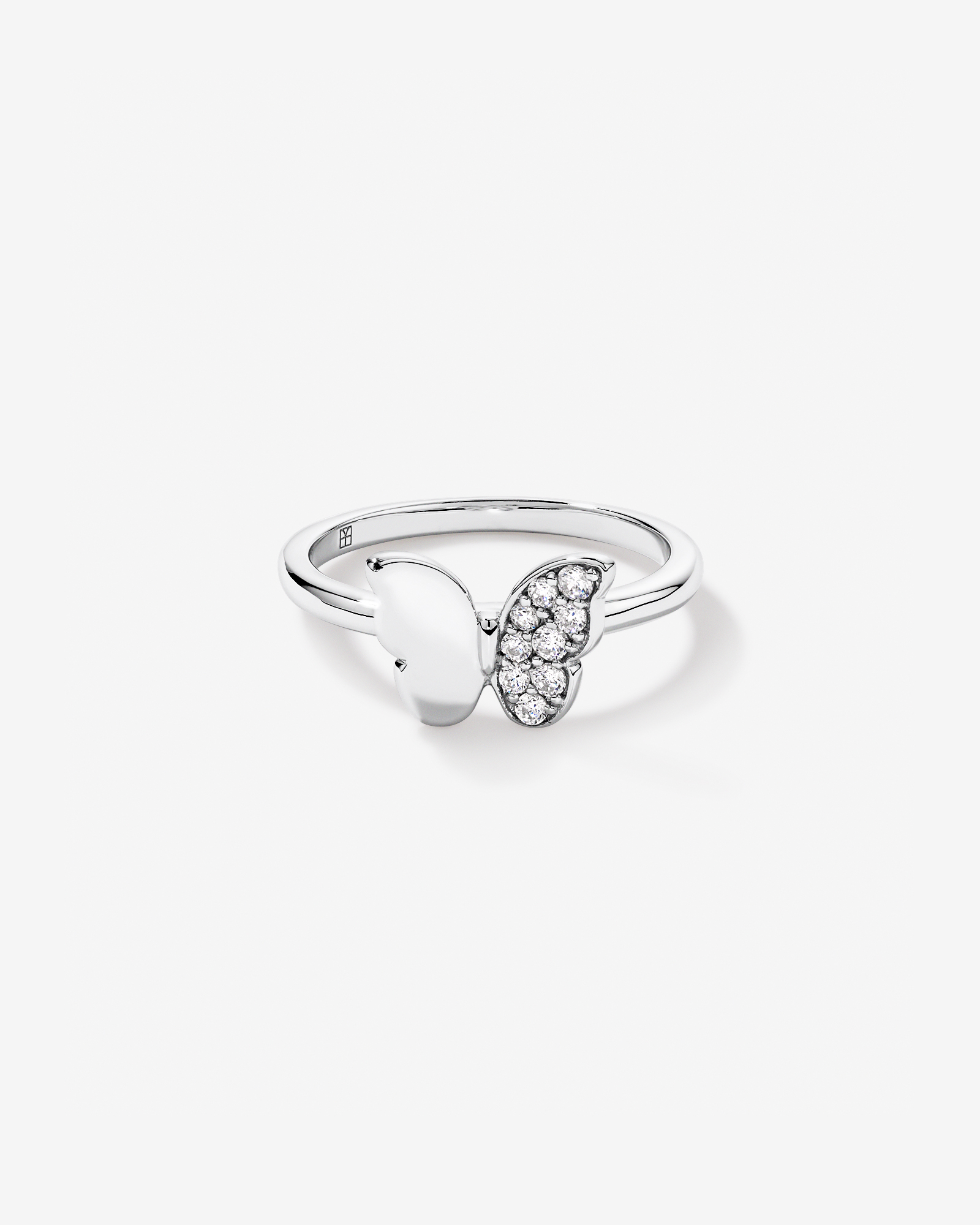 Butterfly Ring with Cubic Zirconia Sterling Silver