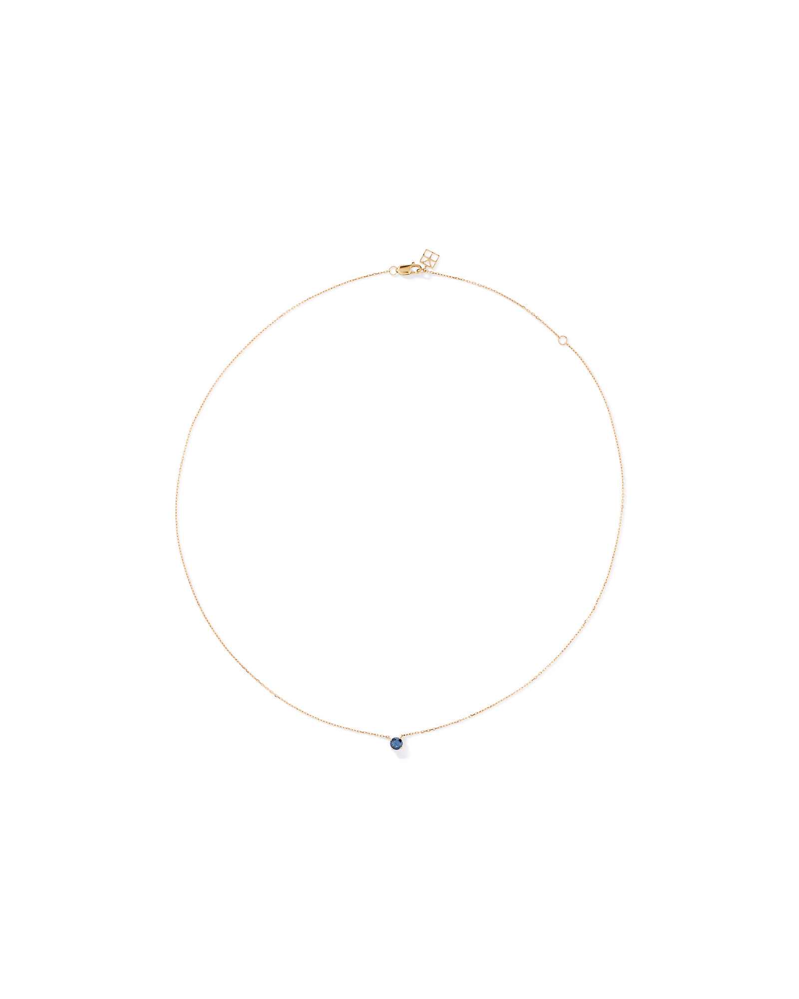 Australian Sapphire Round Cut Necklace in 10kt Yellow Gold