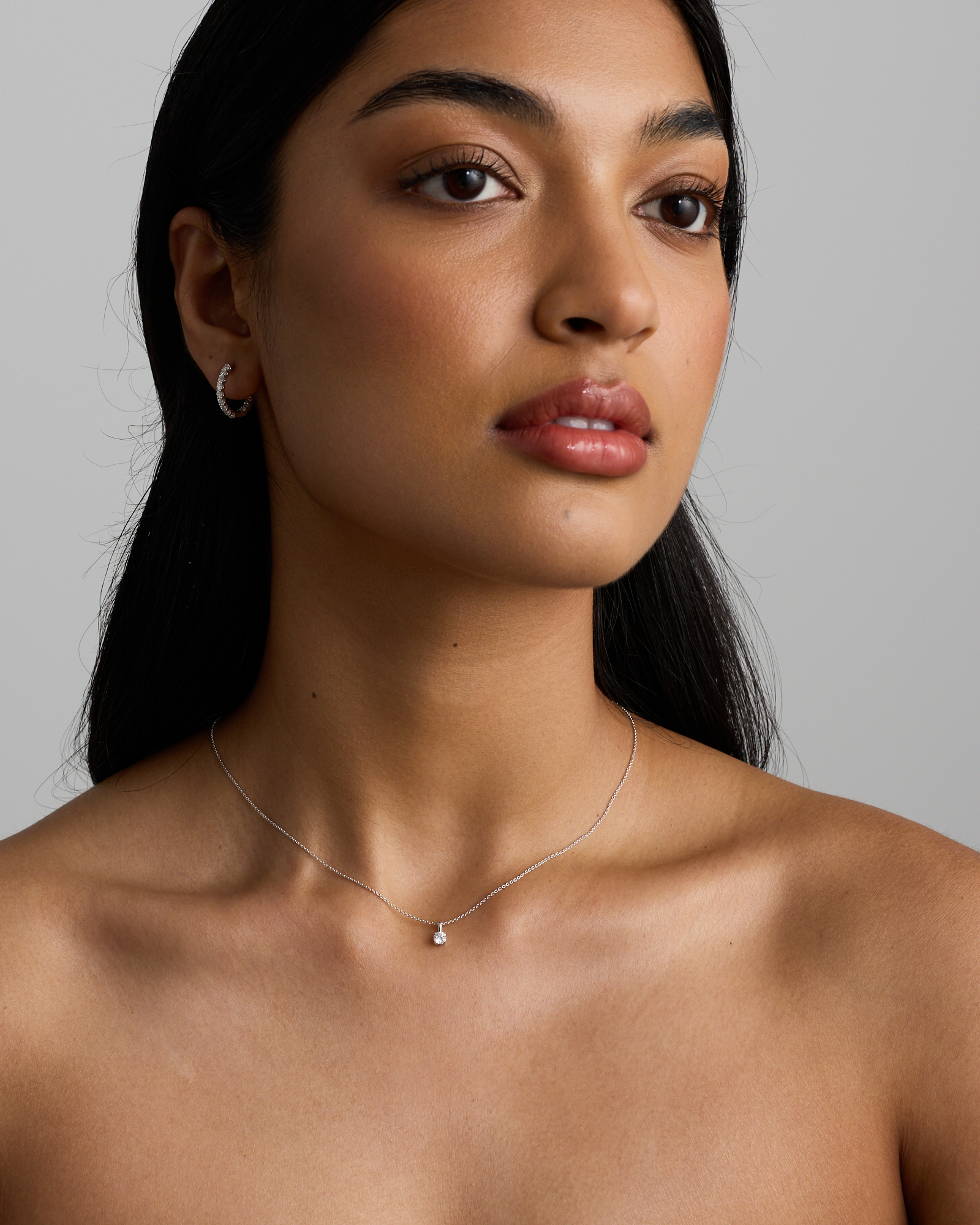 0.20 Carat TW Round Brilliant Laboratory-Grown Diamond Solitaire Pendant in Sterling Silver