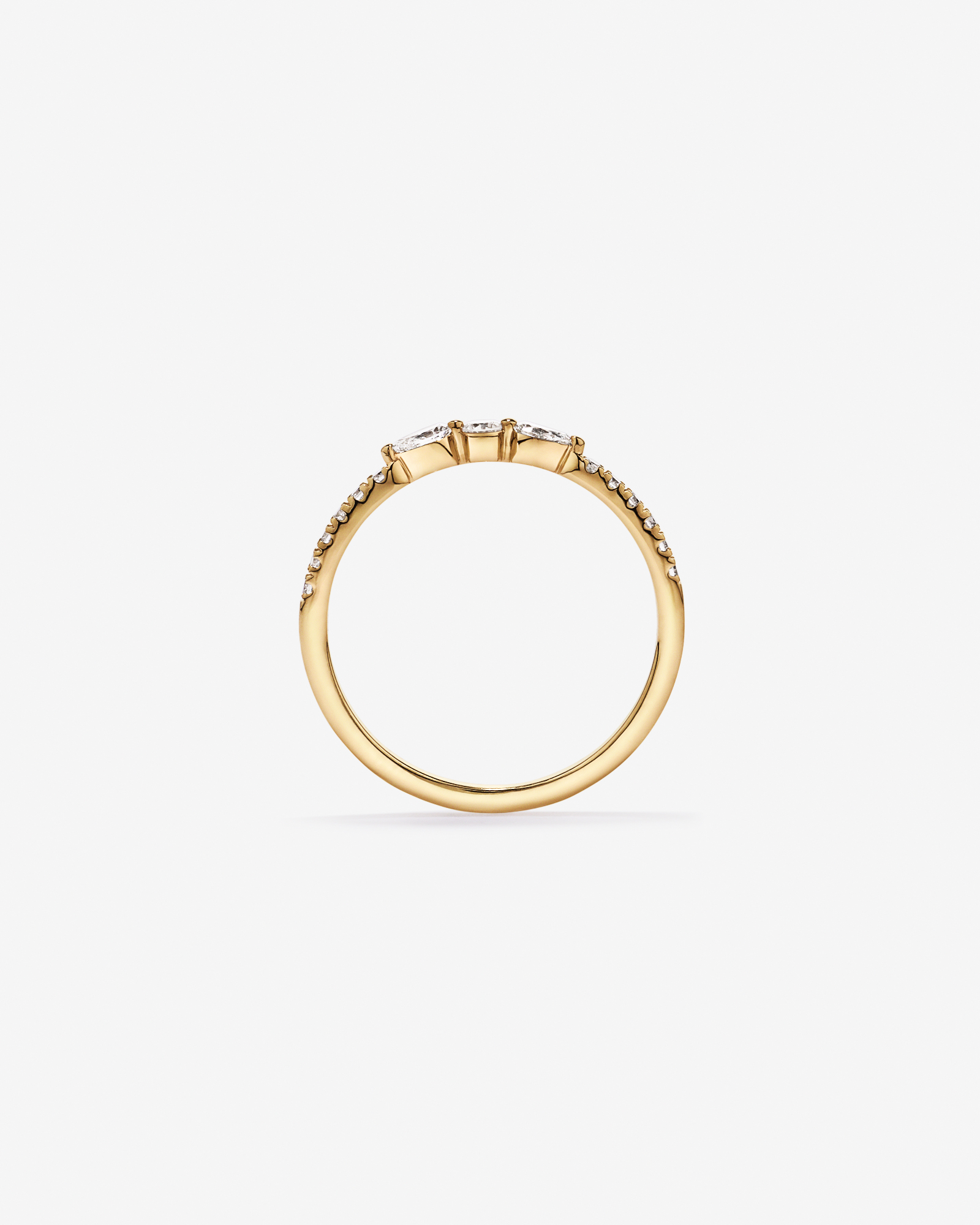 0.23TW Pear and Round Brilliant Diamond Wedding Ring 14kt Yellow Gold