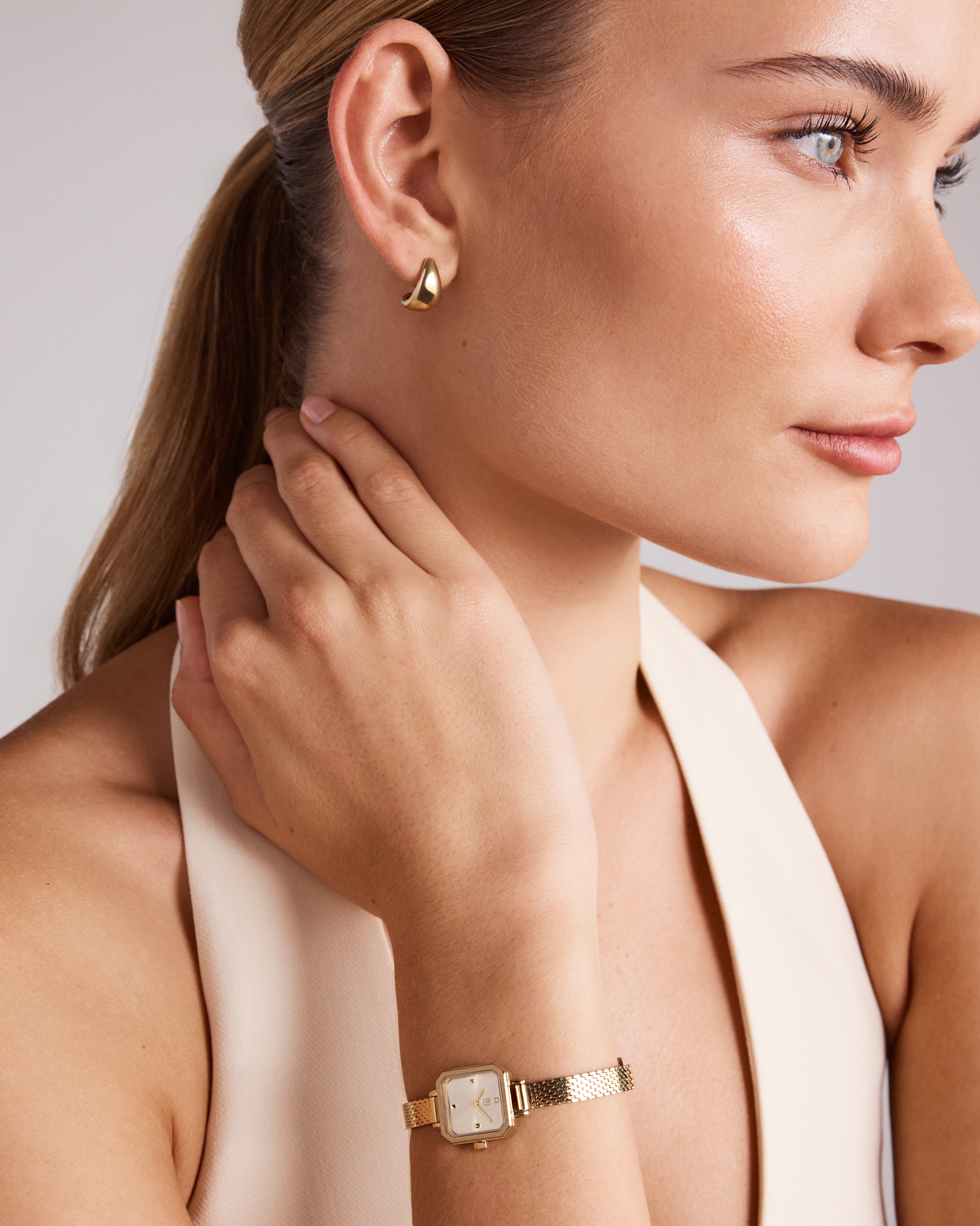 Ladies 17mm Petite Watch in Gold-Tone Stainless Steel