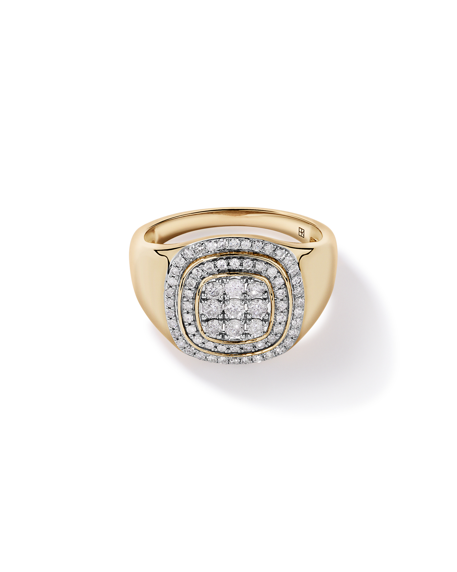 0.75 Carat TW Men’s Diamond Cluster Ring 10kt Yellow Gold