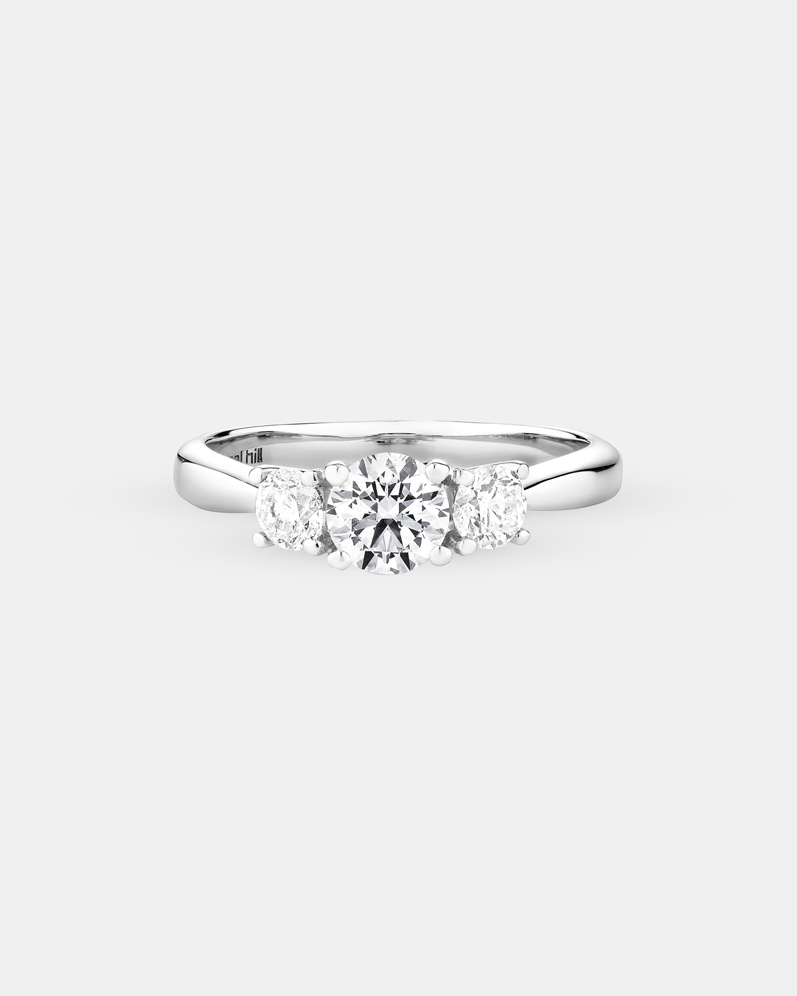 Bague de fiançailles en or blanc 14 K avec diamants totalisant 1 ct