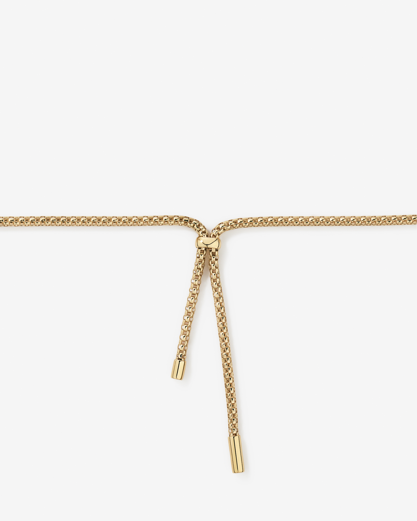 50cm (20") Popcorn Mesh Lariat Necklace in 10kt Gold