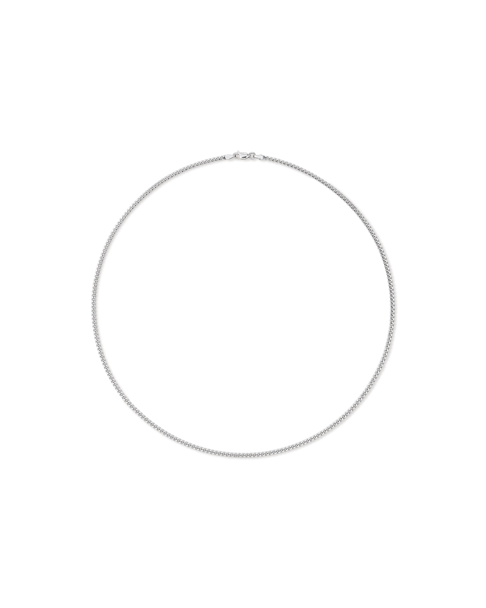 55cm (22") 2.8mm Width Miami Curb Chain Necklace in Sterling Silver