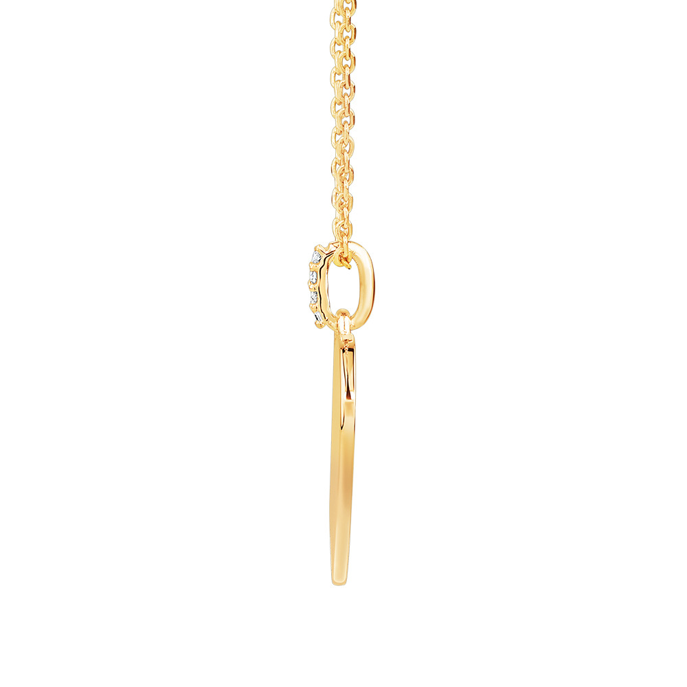 Diamond Accent Heart Pendant in 10kt Yellow Gold