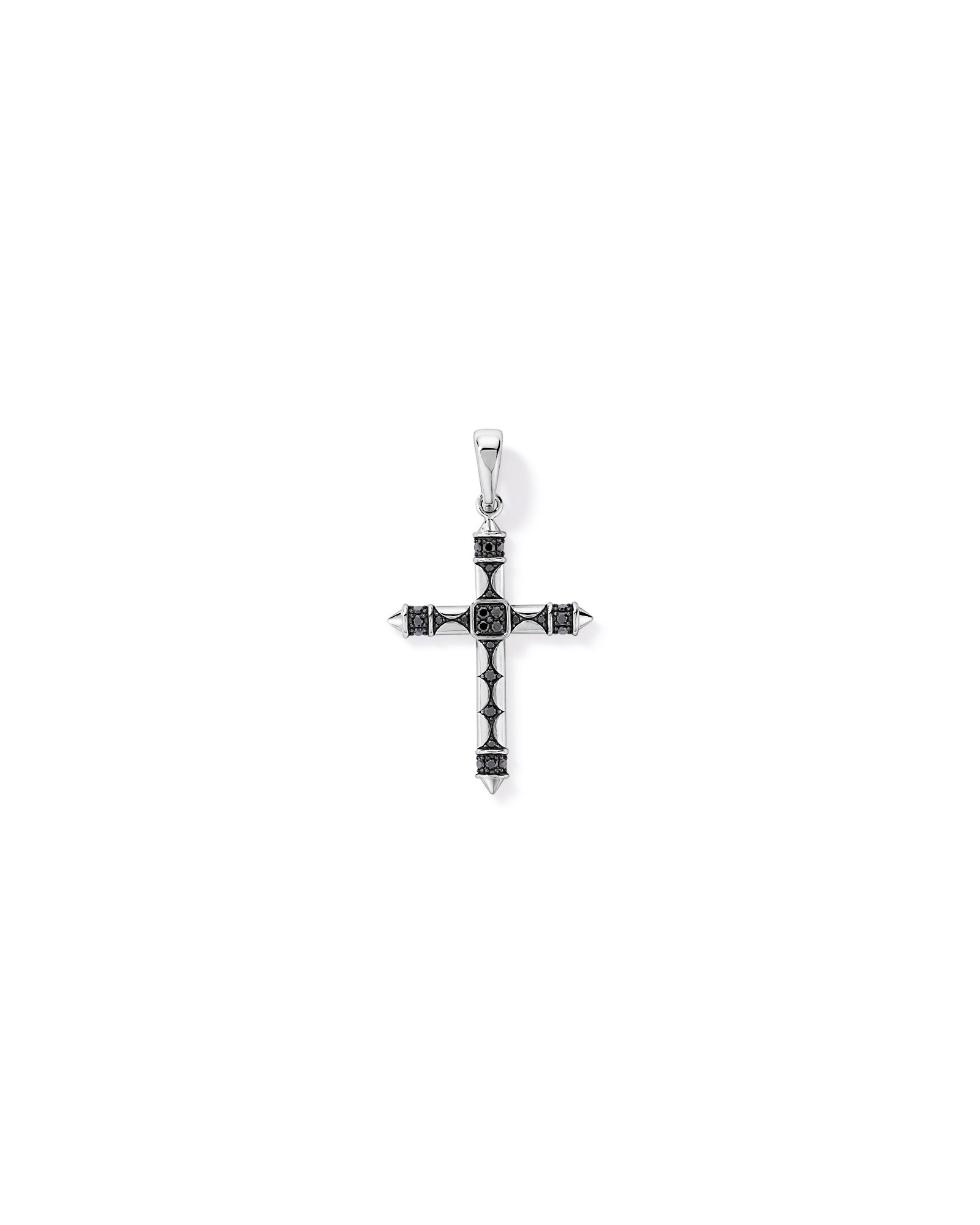 0.38 Carat TW Black Diamond Cross Pendant in Sterling Silver