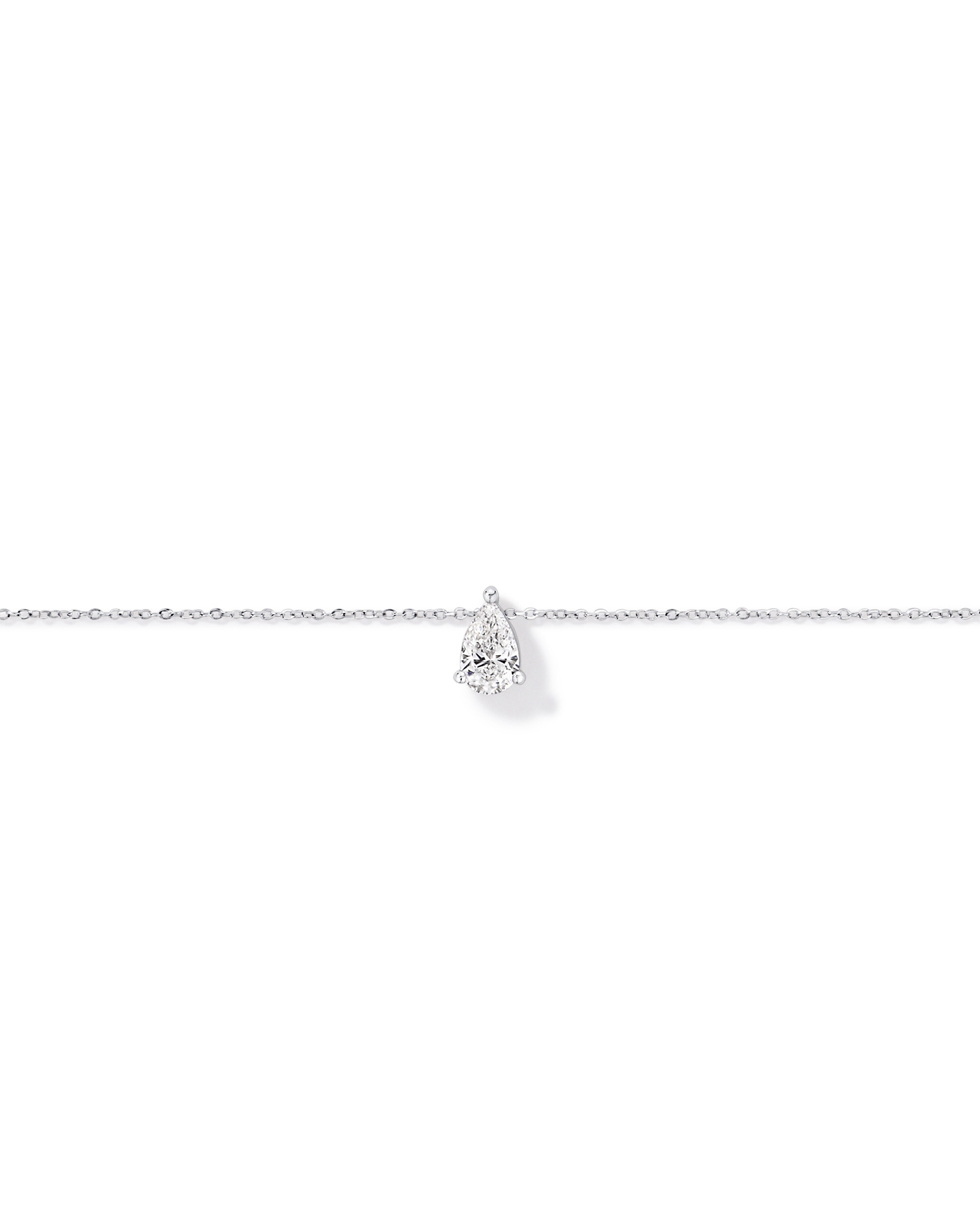 0.50TW Lab Diamond Pear Solitaire Necklace in 10kt Gold