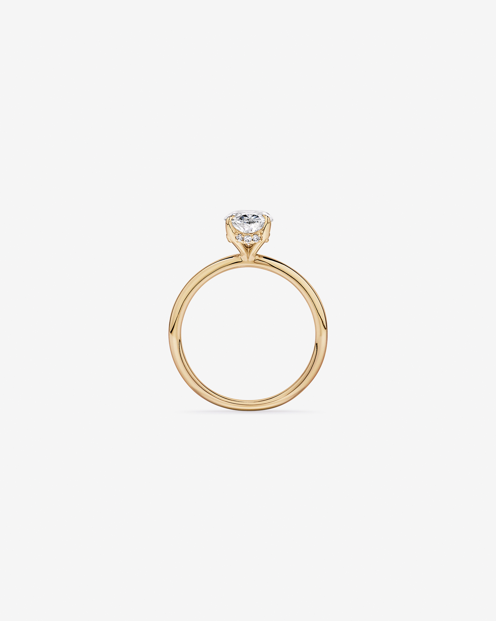 1.57TW Oval Laboratory-Grown Diamond Solitaire Ring 14kt Yellow Gold