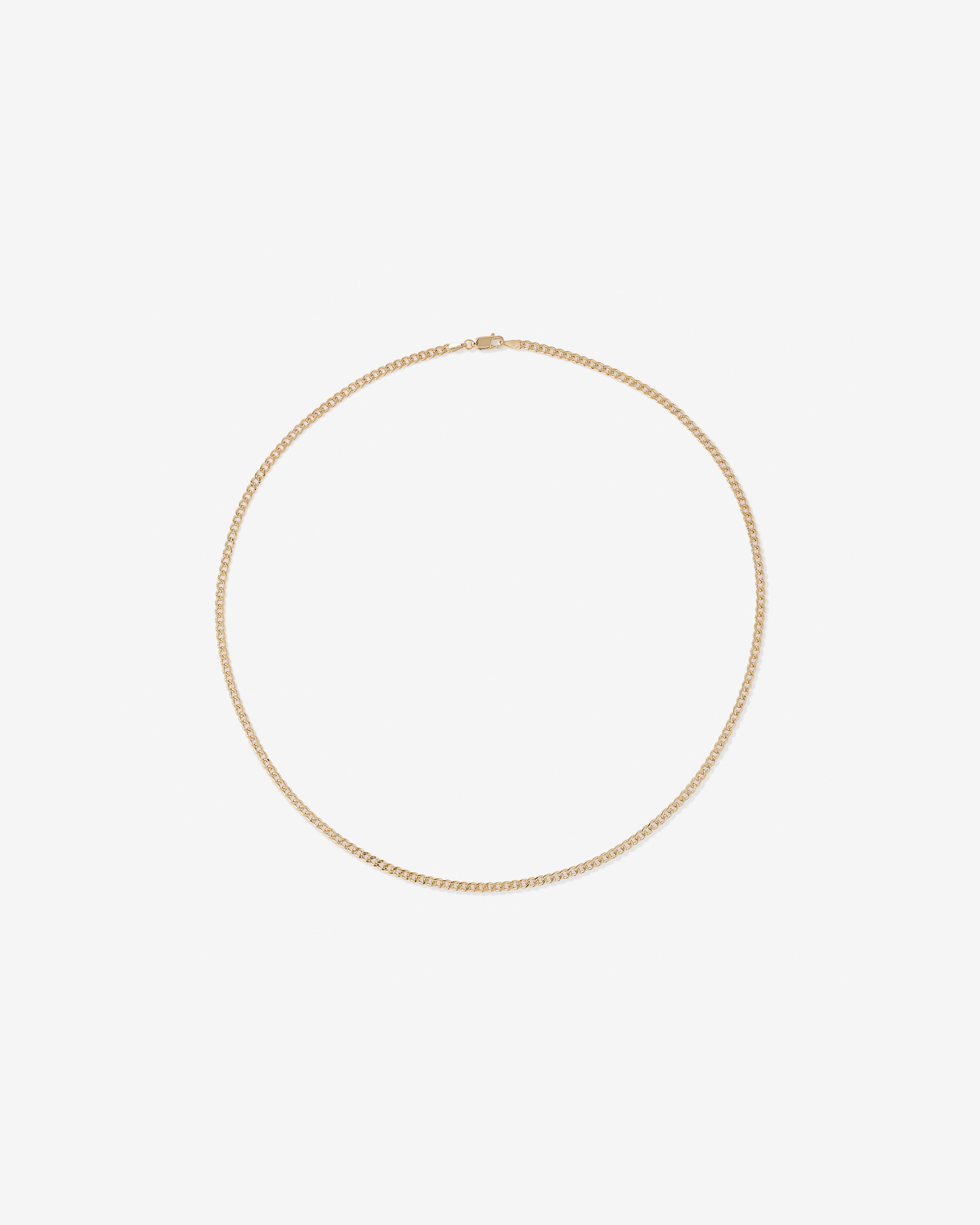 55cm (20") 2.95mm Width Semi Solid Diamond Cut Curb Chain in 10kt Yellow Gold