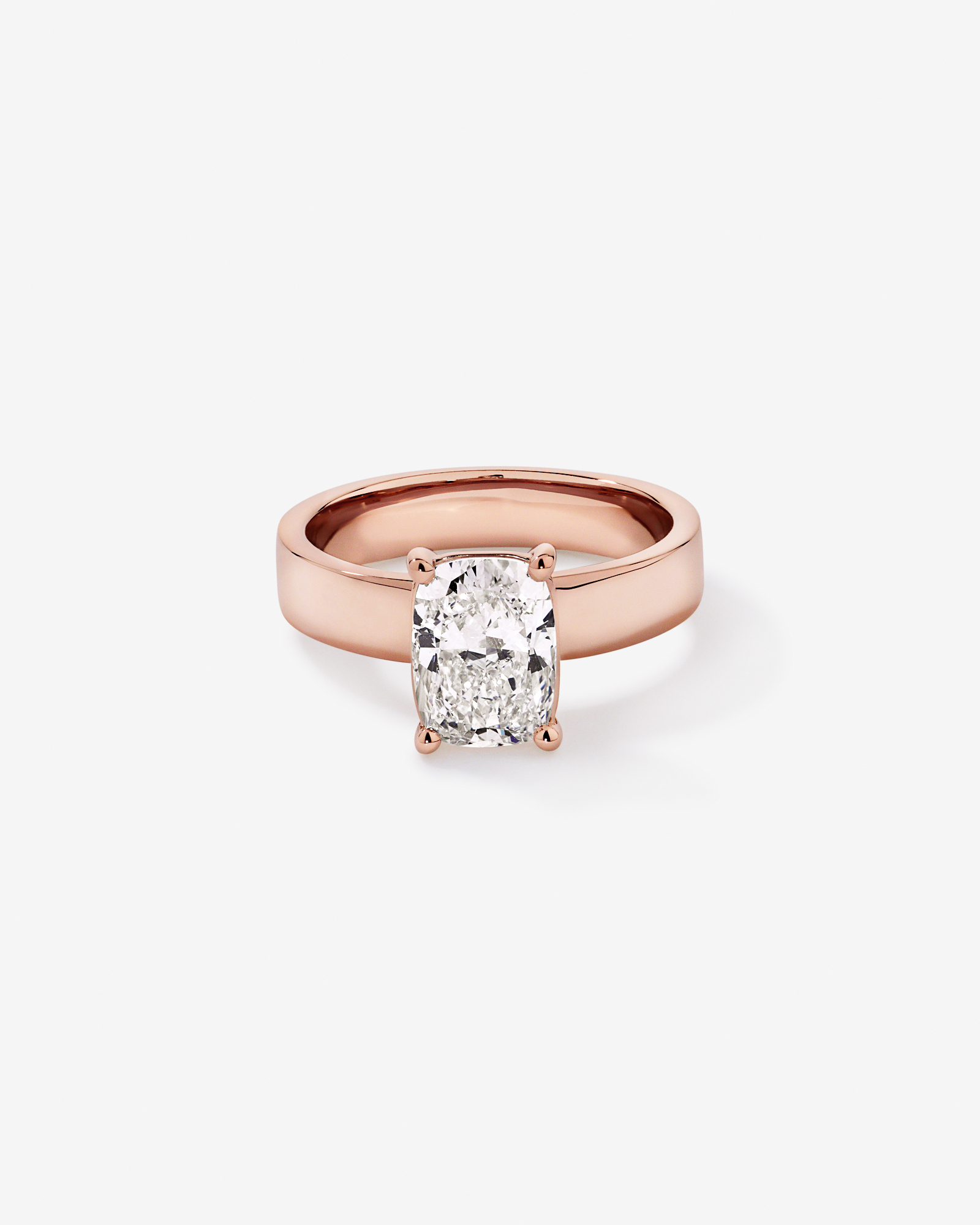 2.00TW Elongated Cushion Laboratory-Grown Diamond Solitaire Ring 14kt Rose Gold