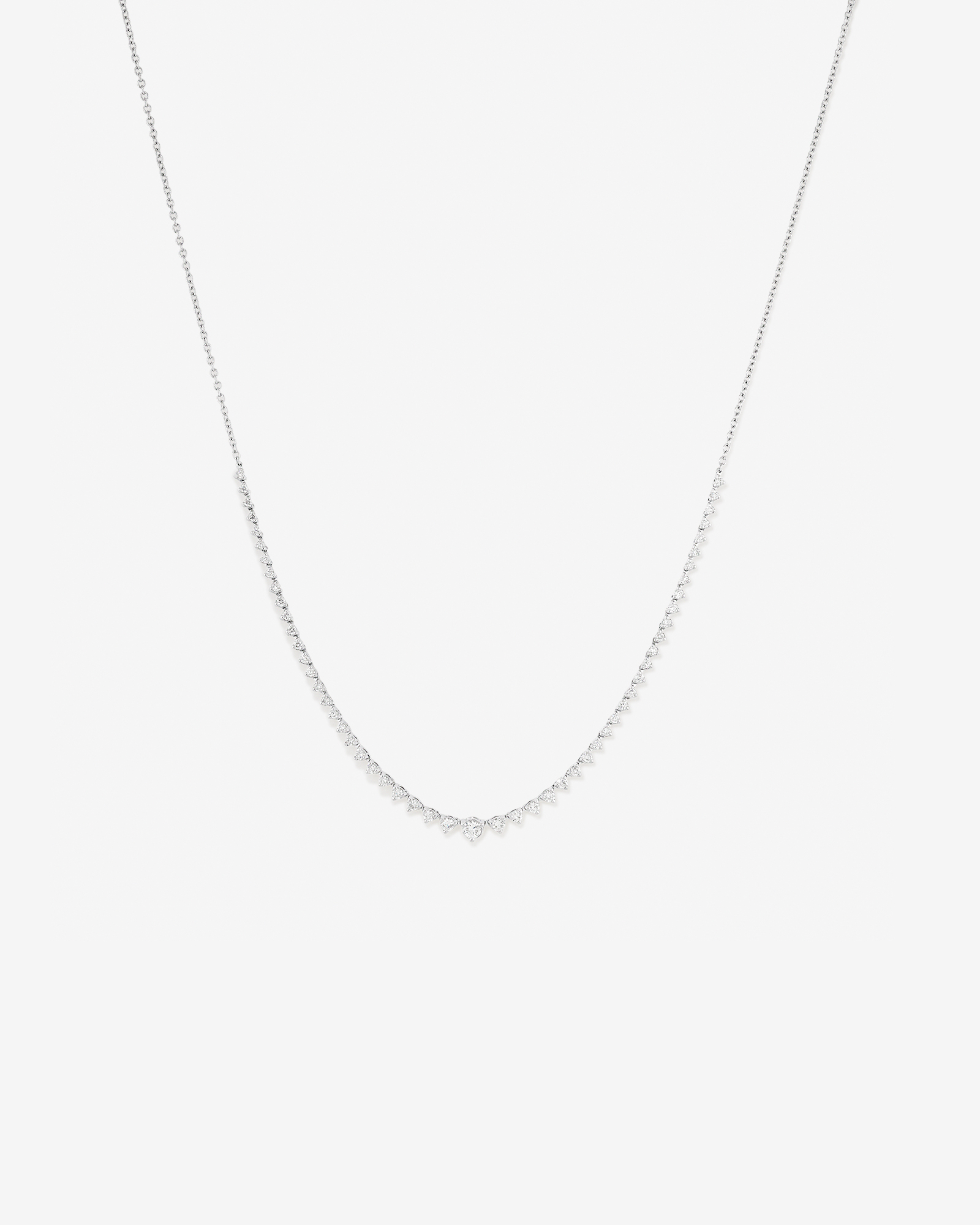 Carat TW Laboratory-Grown Diamond Tennis Necklace set 10kt White Gold