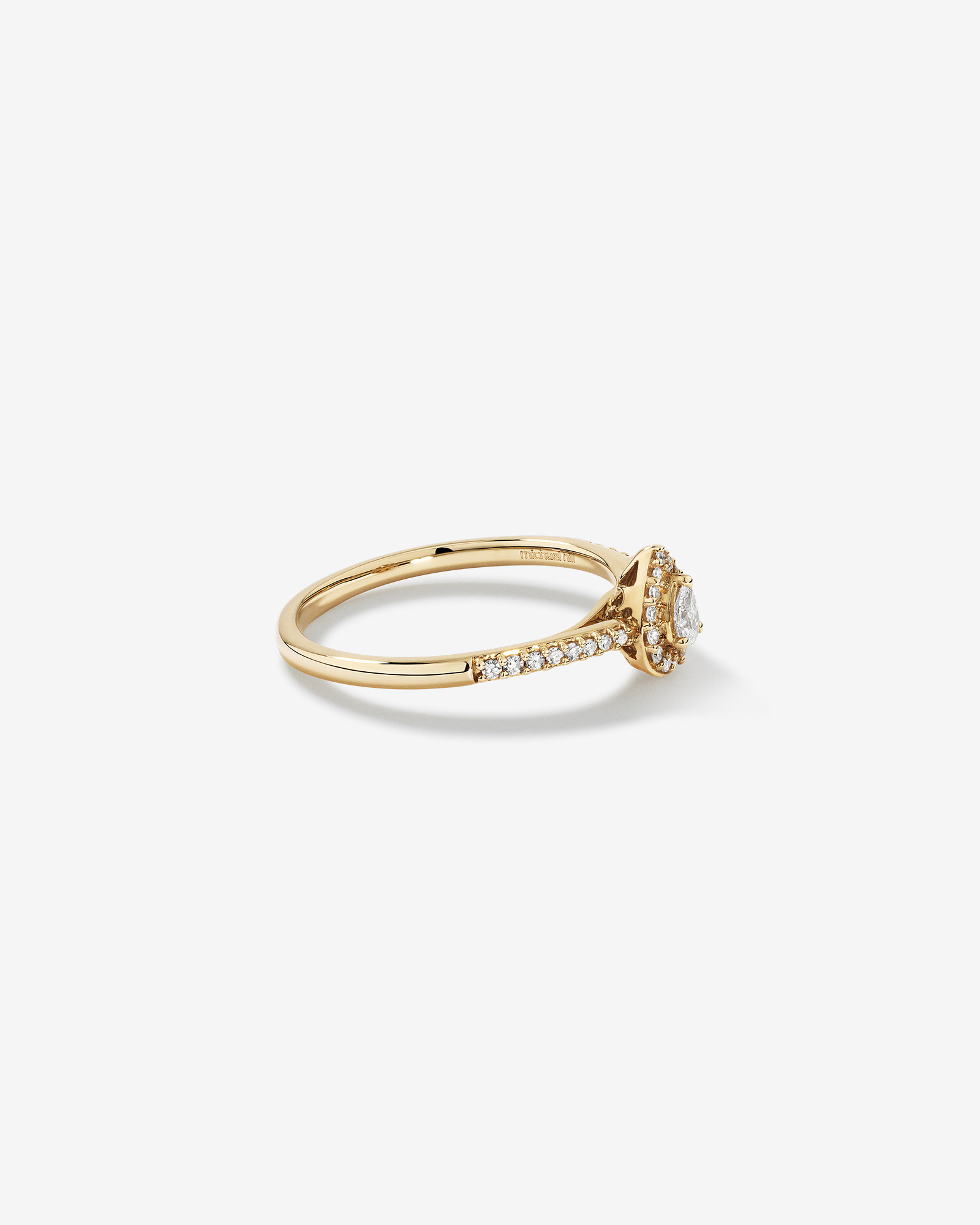 Pear Halo Engagement Ring with 0.20TW of Diamonds in 10k Yellow Gold