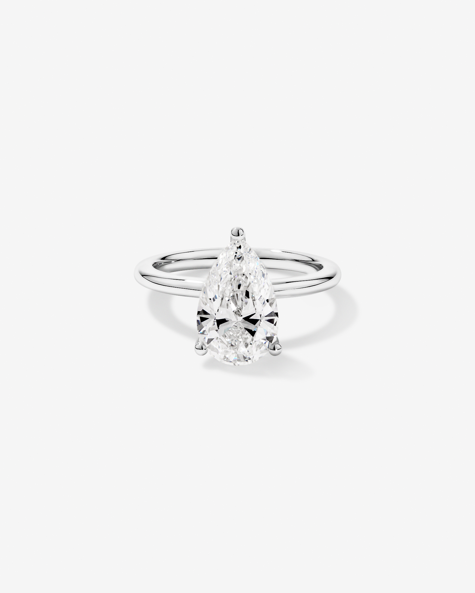 3.00 Carat TW Pear Cut Laboratory-Grown Diamond Solitaire Engagement Ring Platinum