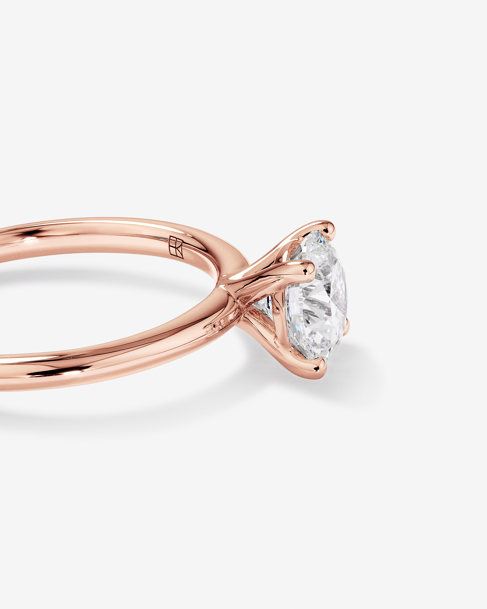 Carat TW Round Brilliant Laboratory-Grown Diamond Solitaire Engagement Ring in 14kt Rose Gold
