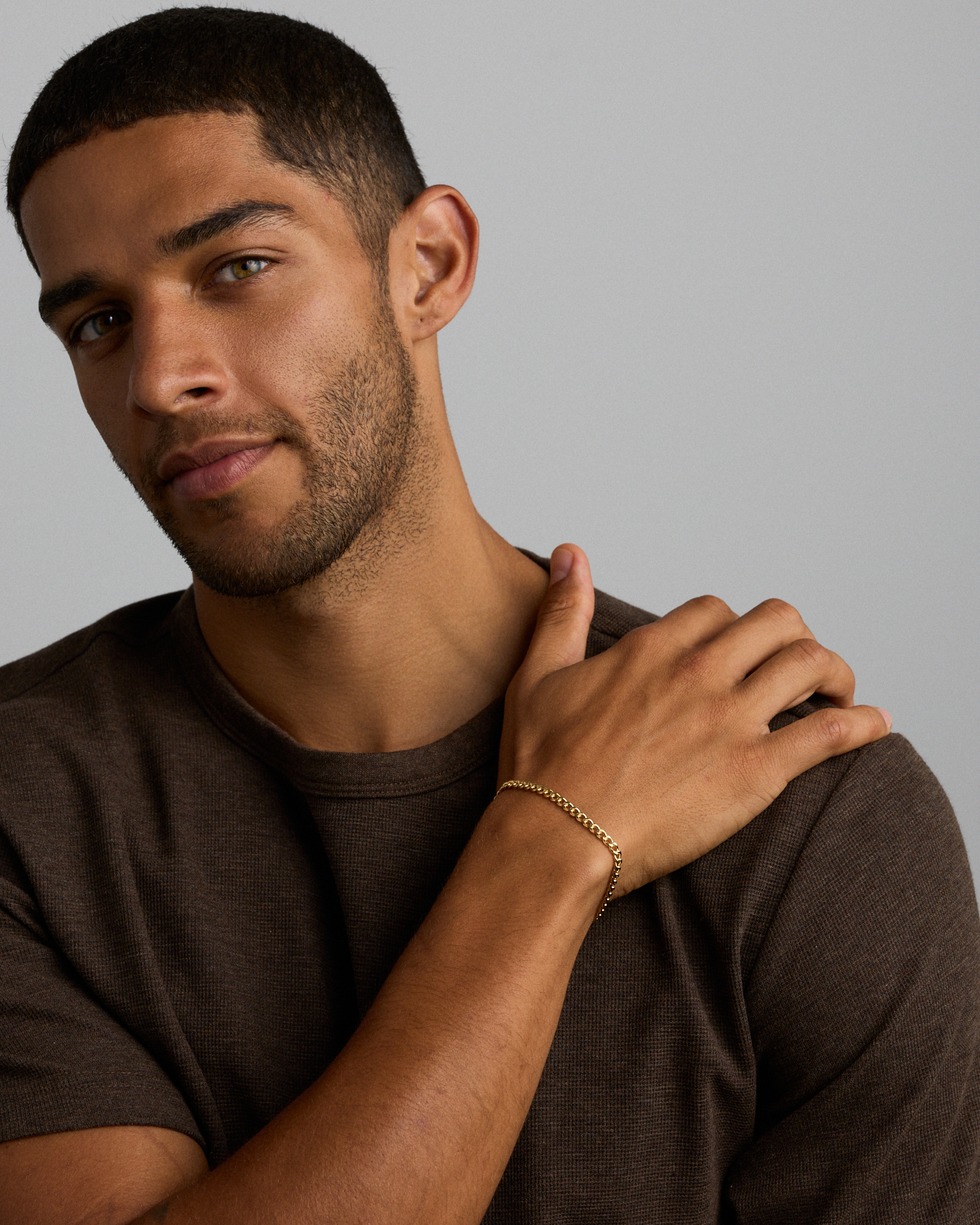 19cm (22") 4.2mm Width Semi Solid Diamond Cut Curb Bracelet in 10kt Yellow Gold